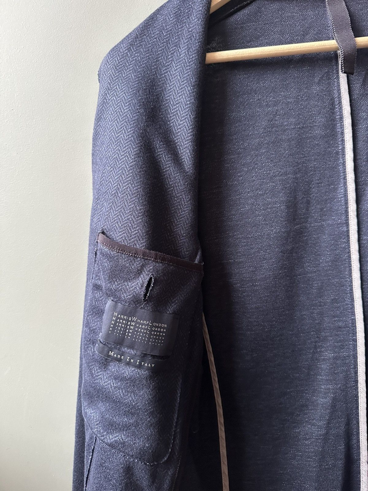 Harris Wharf London Harris Wharf London Linen Herringbone Blazer Size 46 Size 46R - 4 Thumbnail