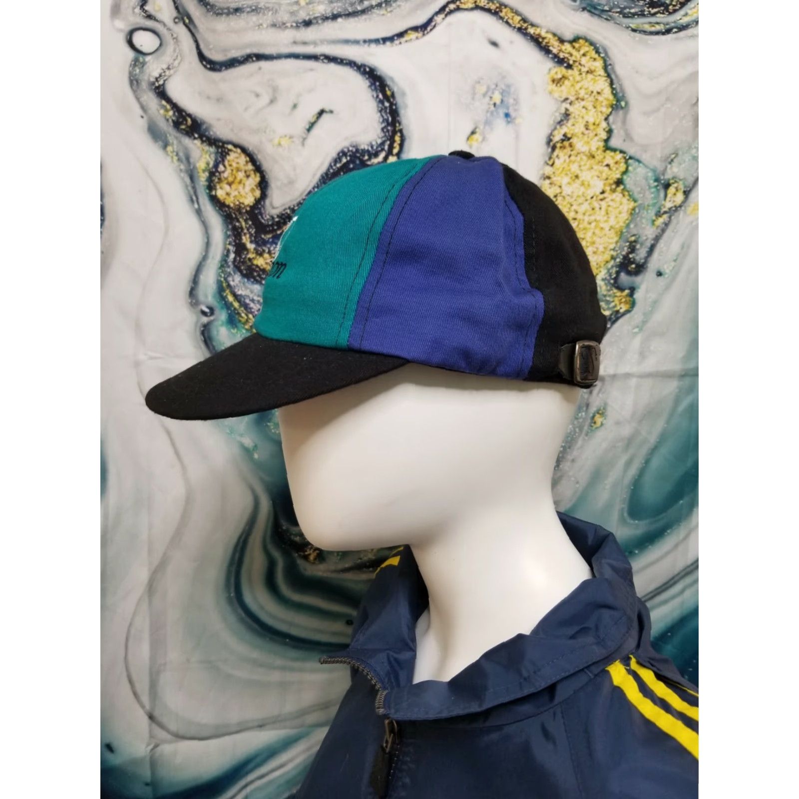 Vintage VINTAGE Merkley Headgear Strapback Baseball Cap Hat The Tradition OSFA Adjustable Teal Mens Cap Size ONE SIZE - 2 Thumbnail