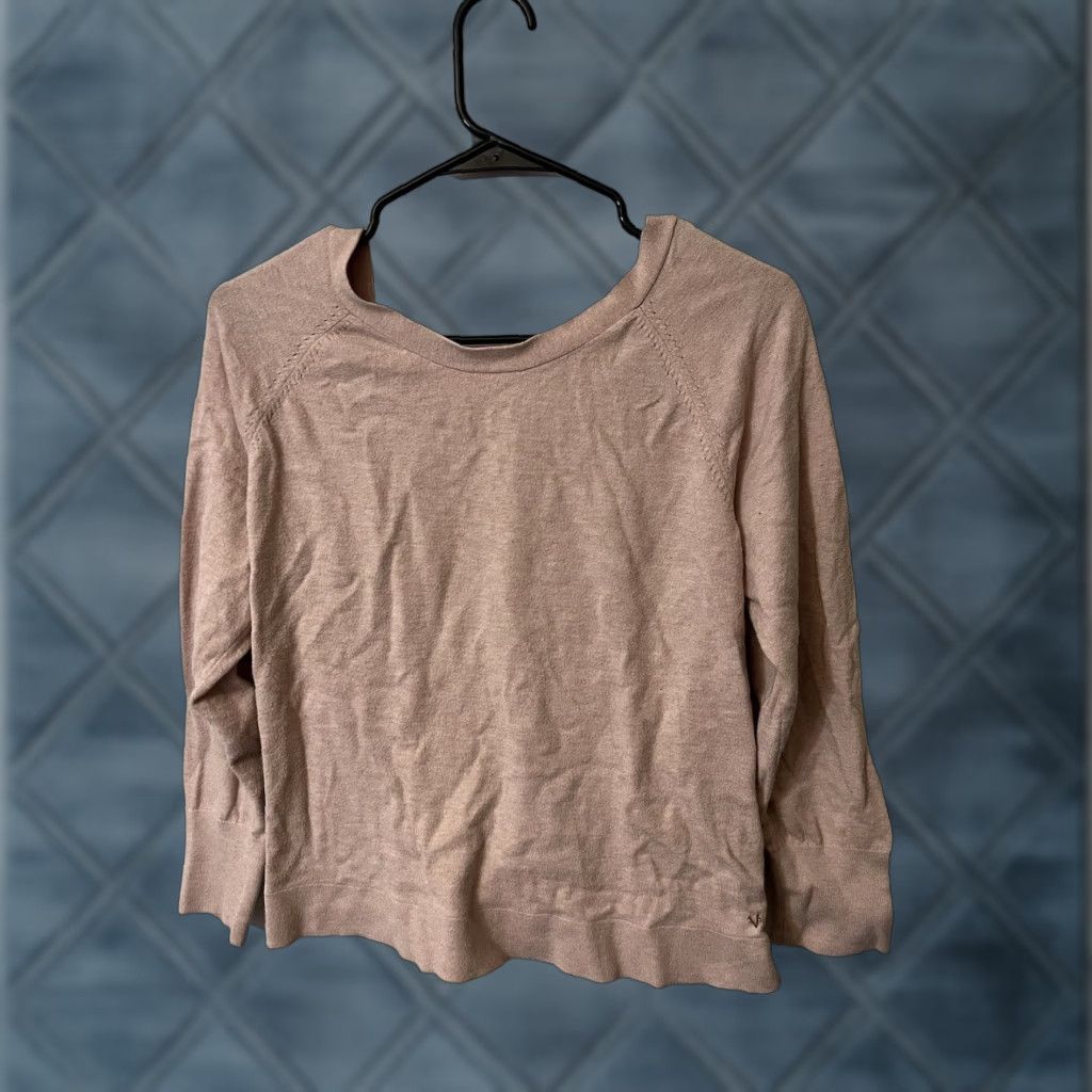 Victoria's Secret VINTAGE Victoria's Secret Light Brown Relaxed Fit Cashmere Cotton Viscose Sweater Women Small Pullover Fall Winter Size S / US 4 / IT 40 - 1 Thumbnail