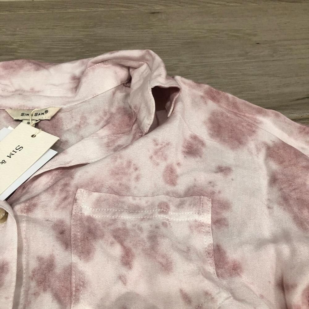 Designer Sim & Sam Pink Tie Dye Button Down Shirt Size S / US 4 / IT 40 - 3 Thumbnail