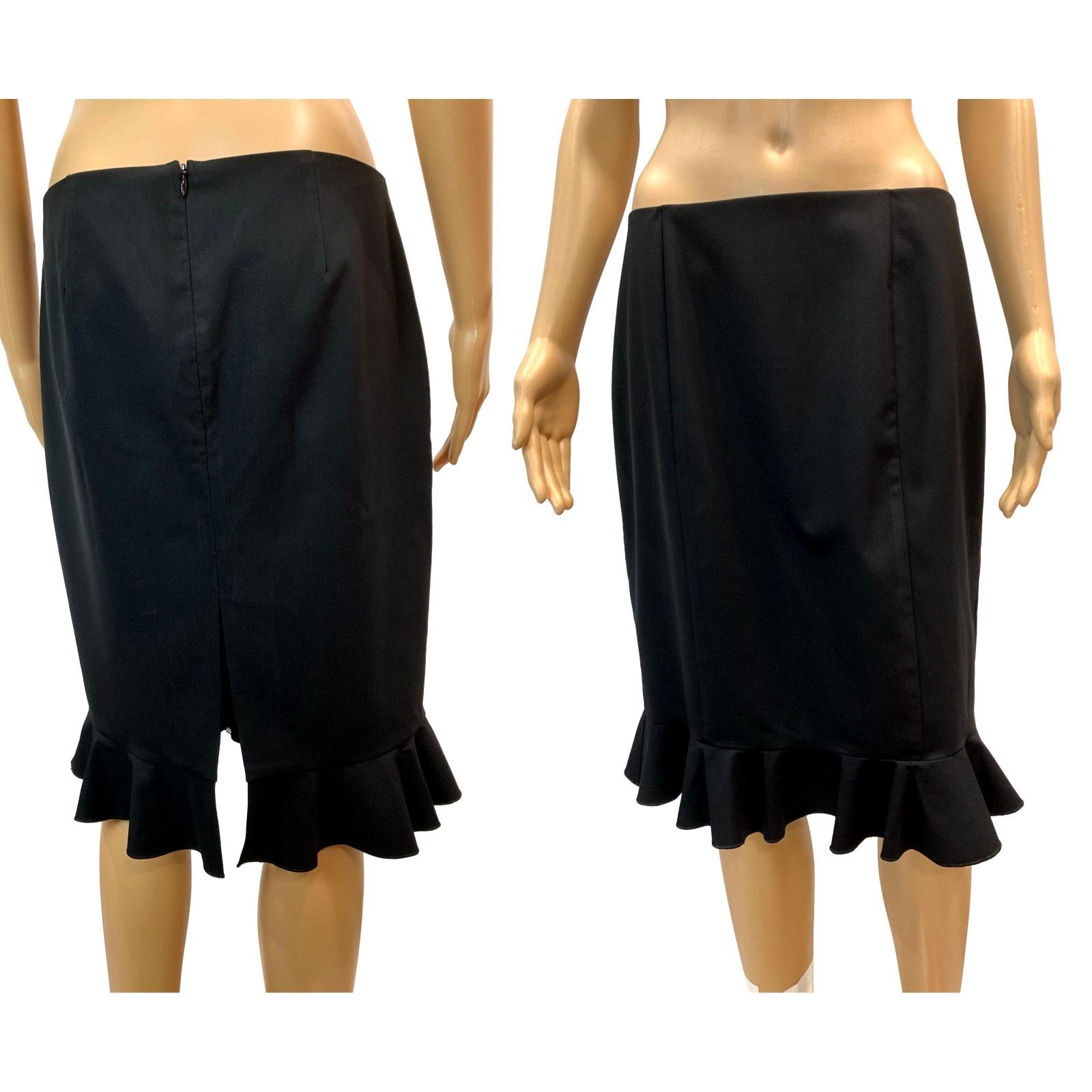 Trina Turk Trina Turk BLACK Pencil Skirt Flounce Hem | STRETCH | size 6 Size 28" / US 6 / IT 42 - 1 Thumbnail