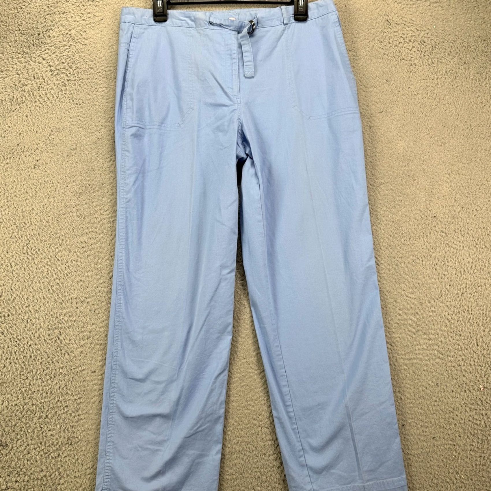 Vintage Sag Harbor Womens Khaki Pants 12P Petite Blue Flat Front Stretch Belted - Sag Harbor Pants Women 12P Blue Khaki Pants Casual Womens Size 34" / US 12 / IT 48 - 2 Thumbnail
