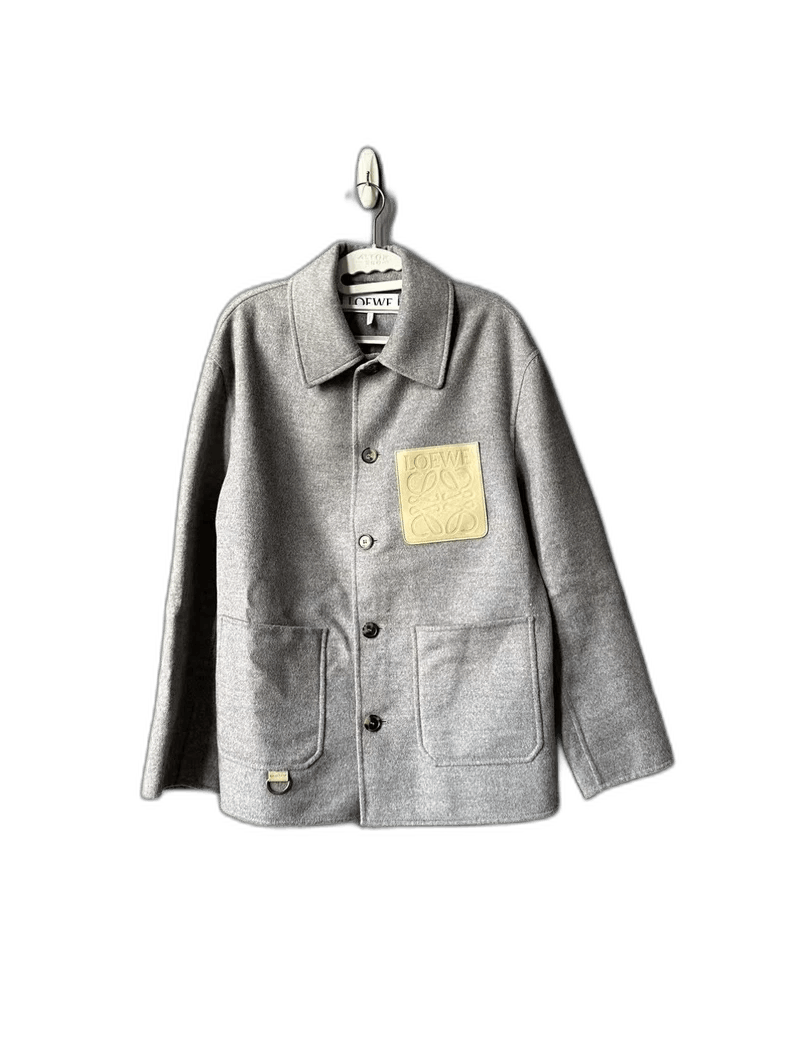 Loewe Loewe Gray Wool Jacket with Leather Tag Size US L / EU 52-54 / 3 - 1 Thumbnail