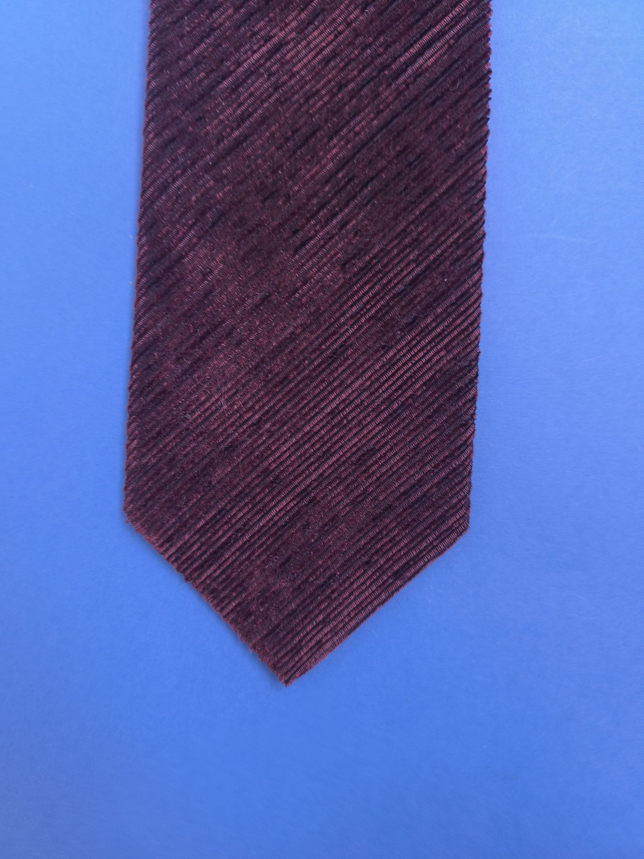 Dolce & Gabbana Dolce & Gabbana Brown Burgundy Ribbed Silk Cotton Men's Tie Size ONE SIZE - 11 Thumbnail