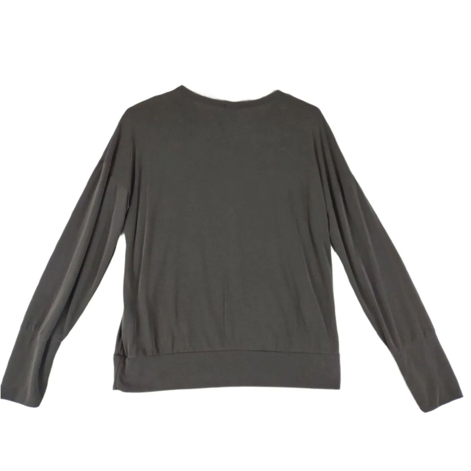 Other PEYTON JENSEN Model Blend Keyhole V-Neck Black Top, Made USA Size M / US 6-8 / IT 42-44 - 4 Thumbnail
