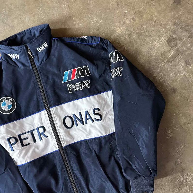 BMW Brand new BMW navy embroidered cotton padded jacket- f1 Size US L / EU 52-54 / 3 - 3 Thumbnail