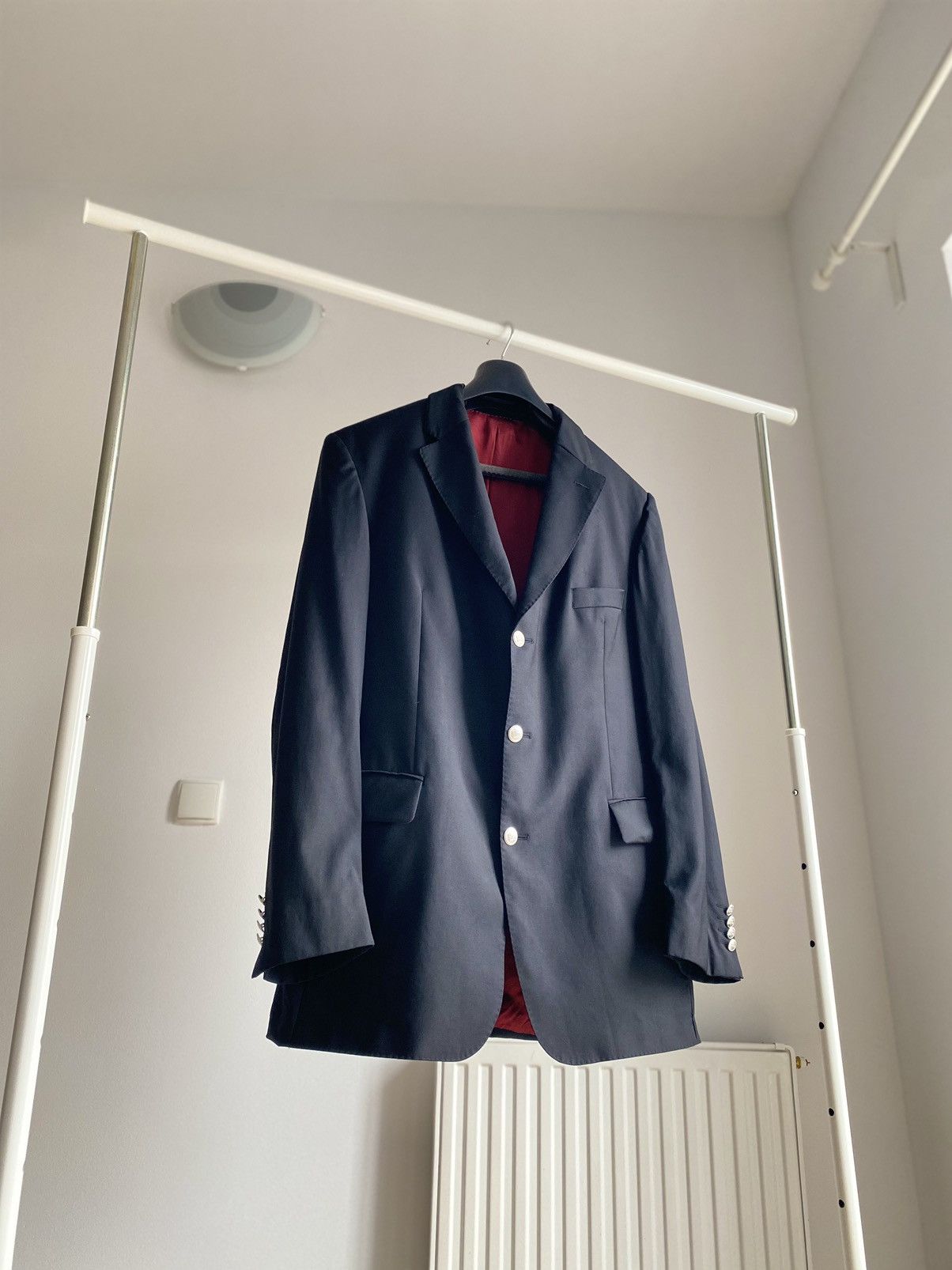 Burberry Vintage Burberry Wool Blazer Silver Buttons Size 48R - 3 Thumbnail