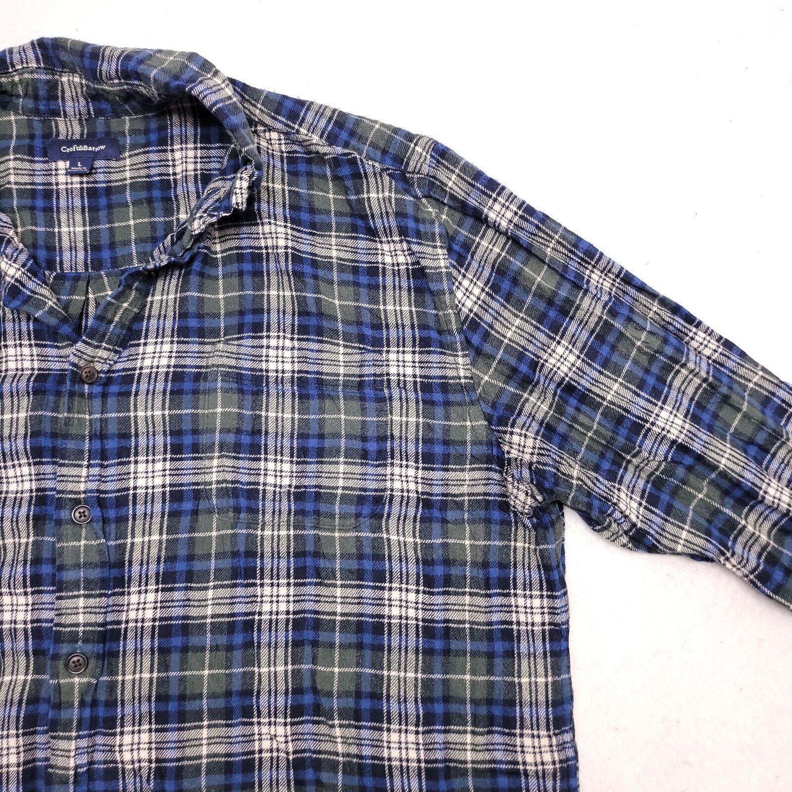 Croft & Barrow Croft & Barrow Tartan Flannel Shirt Mens Size Large L Blue Size US L / EU 52-54 / 3 - 5 Thumbnail