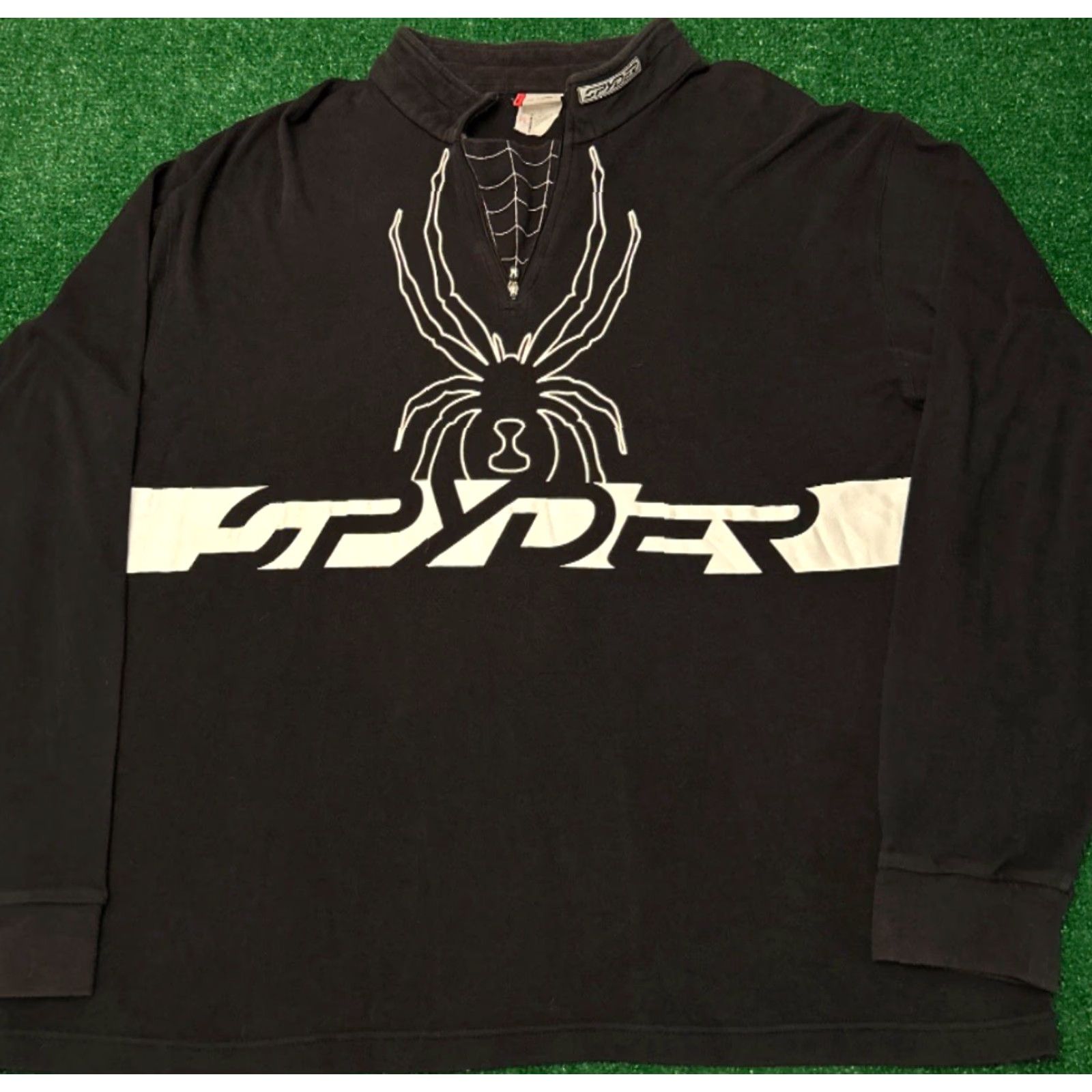 Spyder VINTAGE Spyder Jacket L Black 90s Y2K Biker Punk Grunge 1/4 Zip Men Size US L / EU 52-54 / 3 - 5 Thumbnail