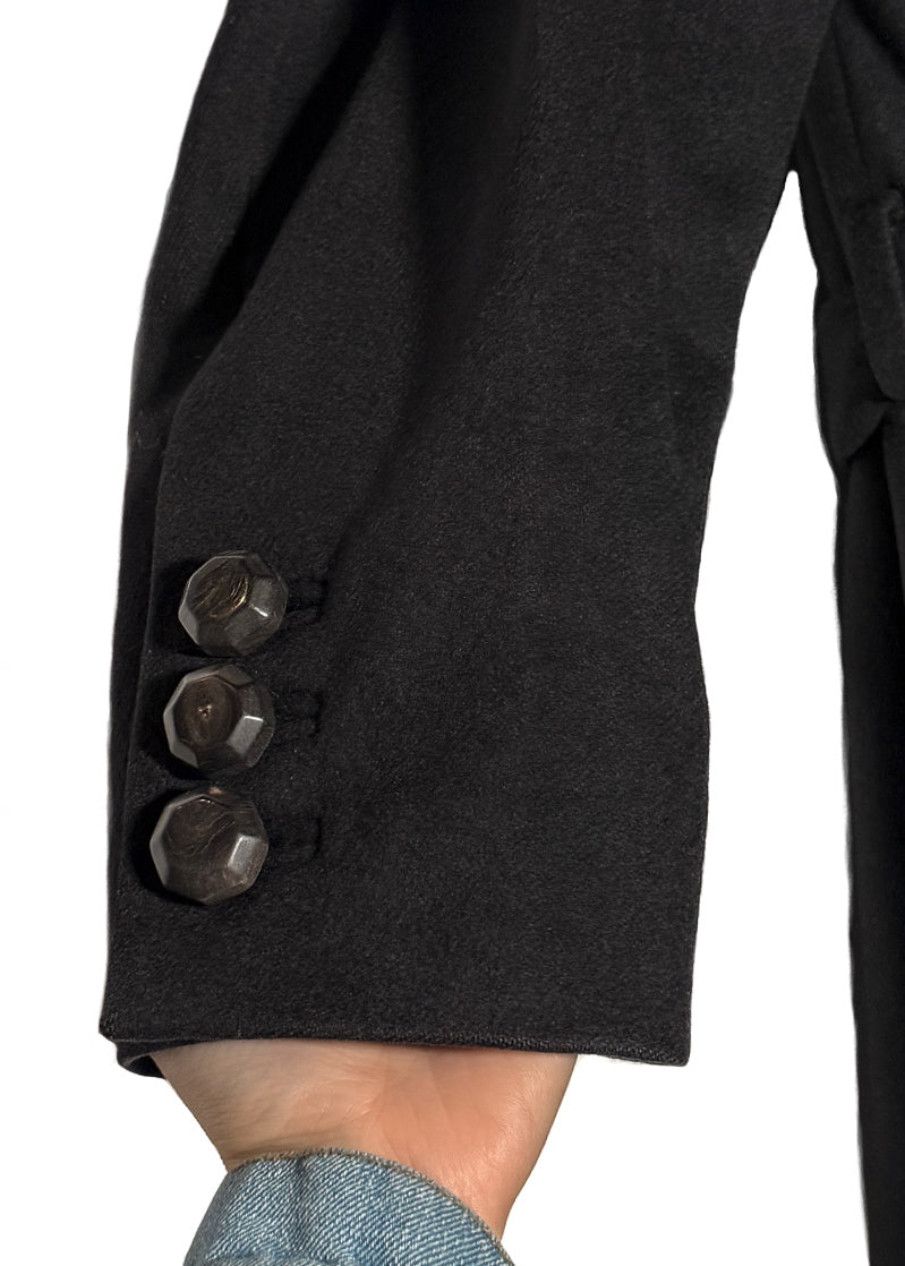 Dsquared2 Dsquared2 Black Wool Blend Beaver Fur Collar Belted Coat Size M / US 6-8 / IT 42-44 - 4 Thumbnail