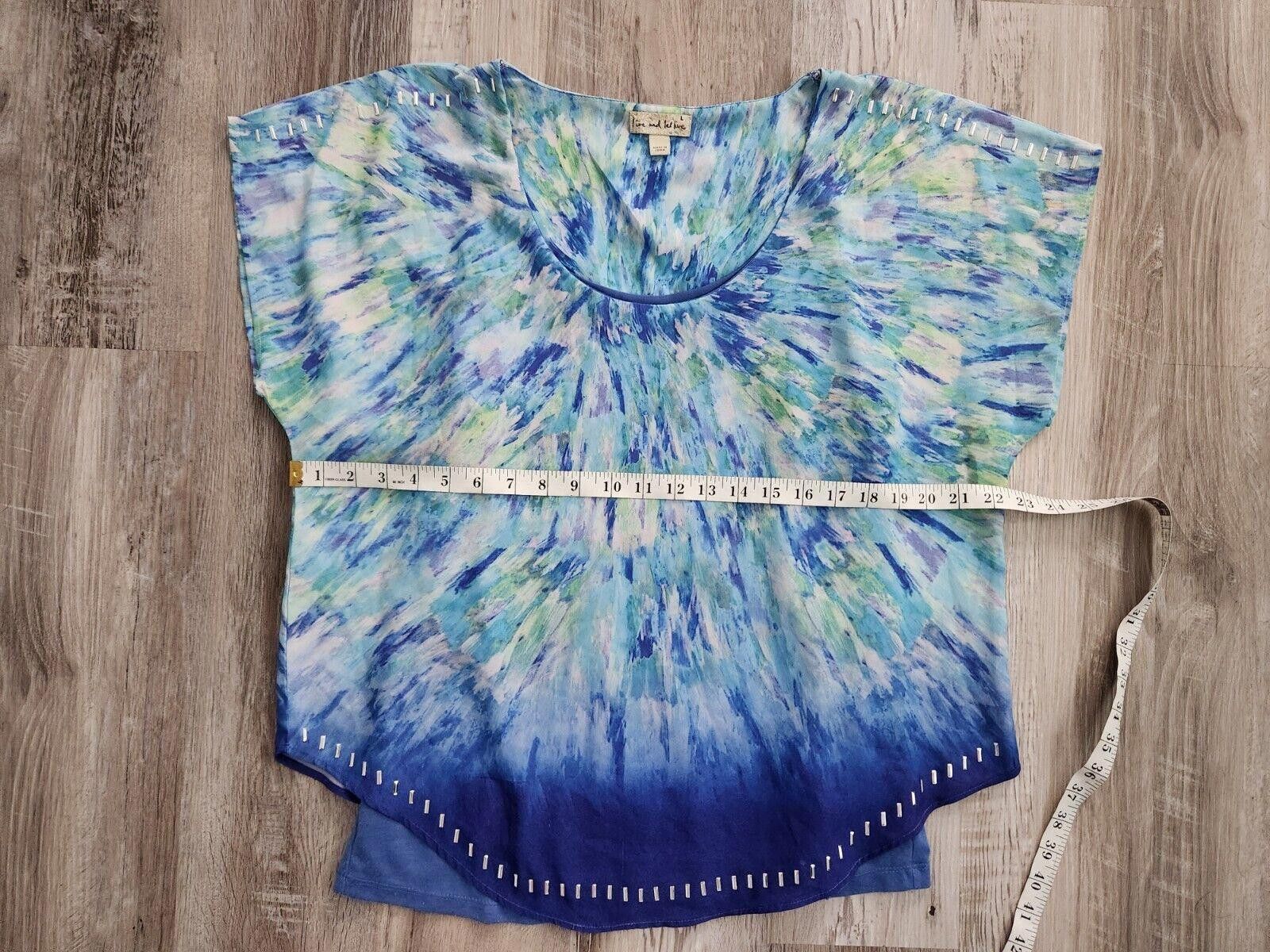 Designer Live And Let Live Top Large Blue Hippie Boho Layered Dolman Size L / US 10 / IT 46 - 5 Thumbnail