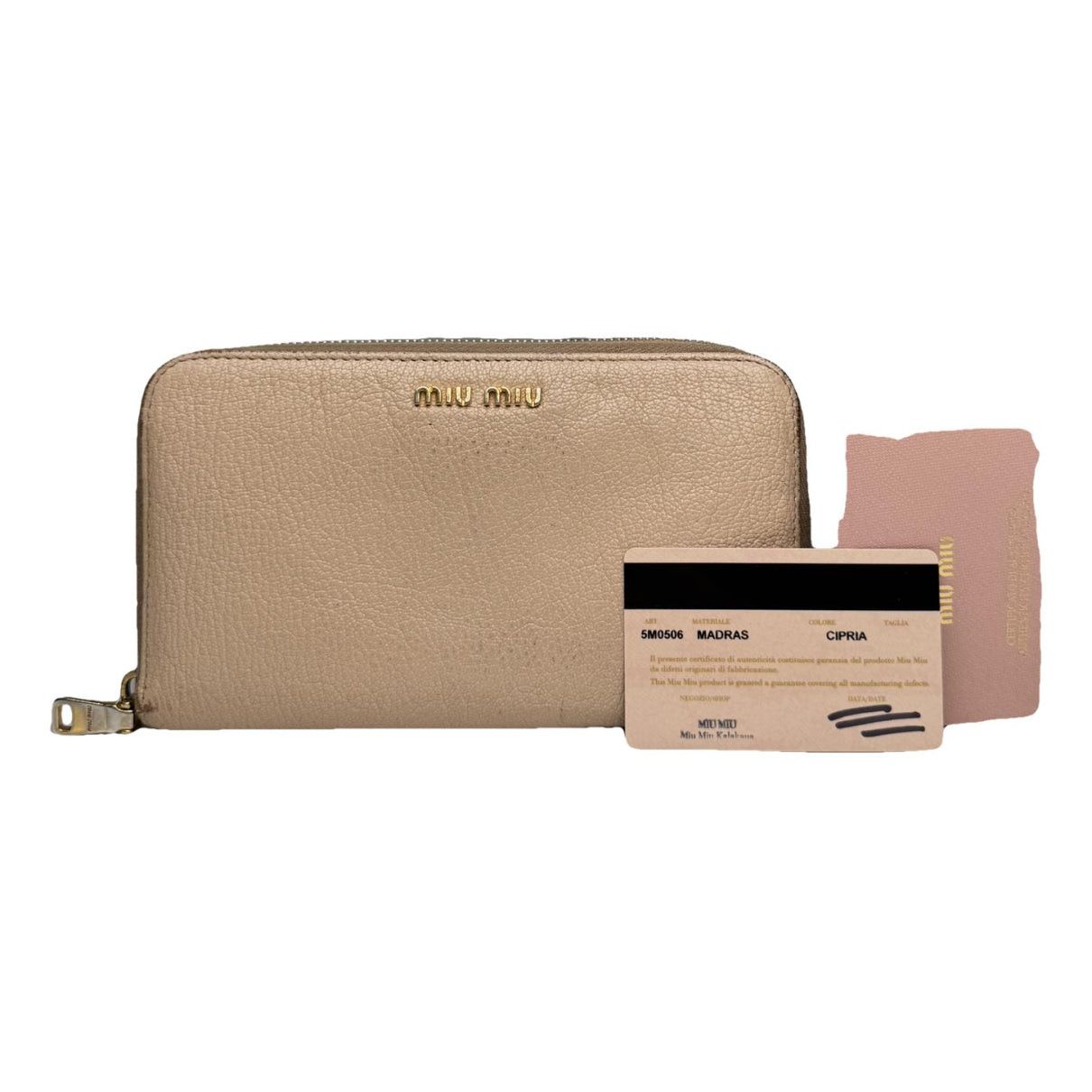 Miu Miu Beige Leather Wallet Size ONE SIZE - 1 Thumbnail
