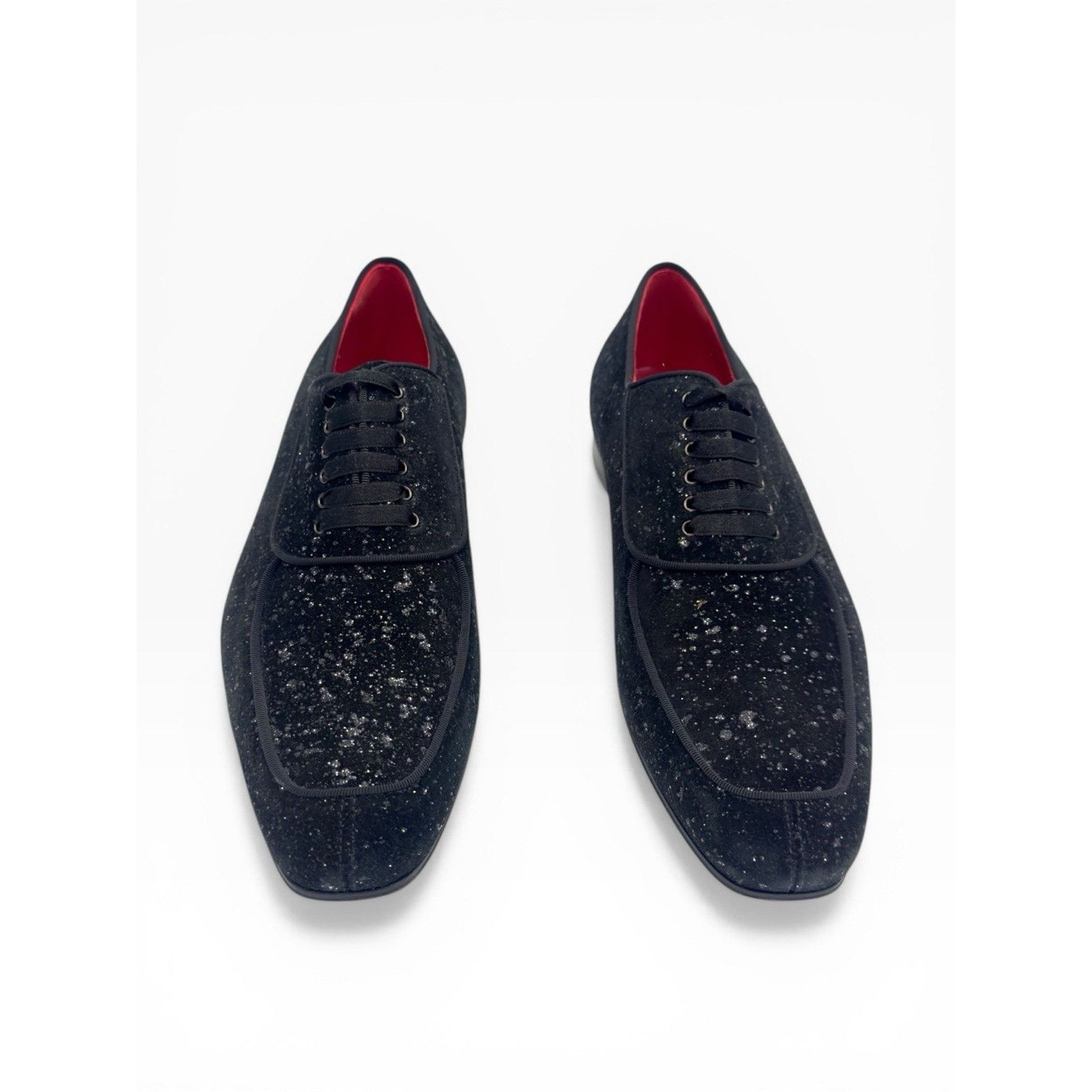 Christian Louboutin Suede Black Sparkle Lafitte Lace Up Shoes EU 41 Size US 8 / EU 41 - 7 Thumbnail