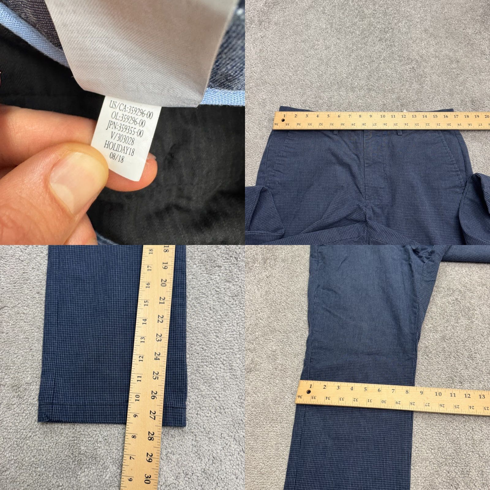 Banana Republic Banana Republic Aiden Fit Chino Pants Mens 33x32 Navy Blue Houndstooth Cotton Shirt or Pants? Size US 33 - 8 Thumbnail