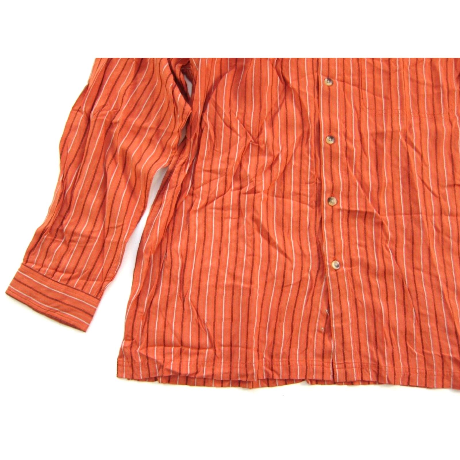 The North Face The North Face Shirt Men XL Button-Down Cotton Orange Black Stripe Long Sleeve Button Up Size US XL / EU 56 / 4 - 8 Thumbnail