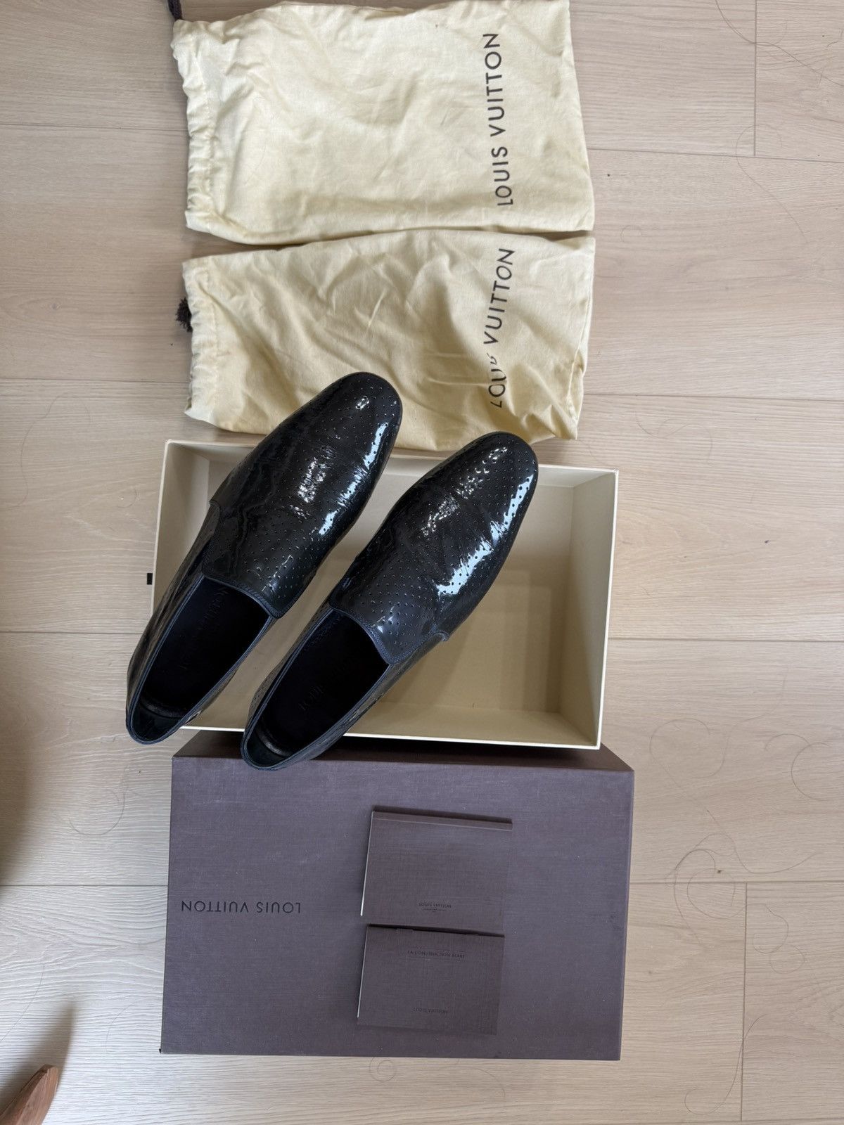 Louis Vuitton Navy Patent Loafers Limited Edition Size US 10.5 / EU 43-44 - 1 Thumbnail