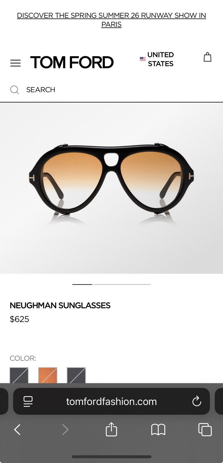 Tom Ford TOM FORD NEUGHMAN SUNGLASSES Size ONE SIZE - 9 Thumbnail