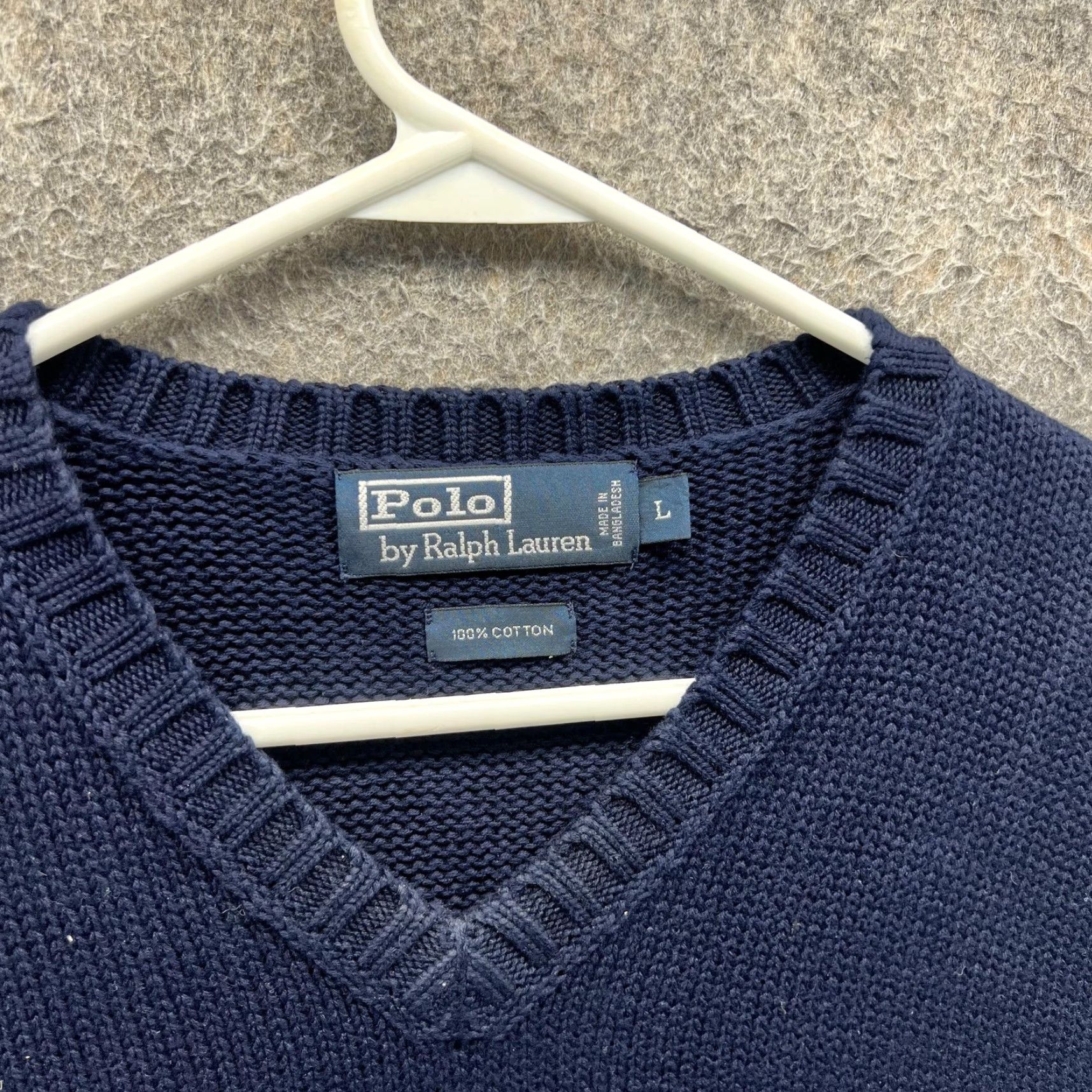 Polo Ralph Lauren Polo Ralph Lauren Sweater Vest Mens Large Blue 100% Cotton V Neck Pony Logo Vest, Knit, Solid, Casual, Fall Mens L Size US L / EU 52-54 / 3 - 4 Thumbnail
