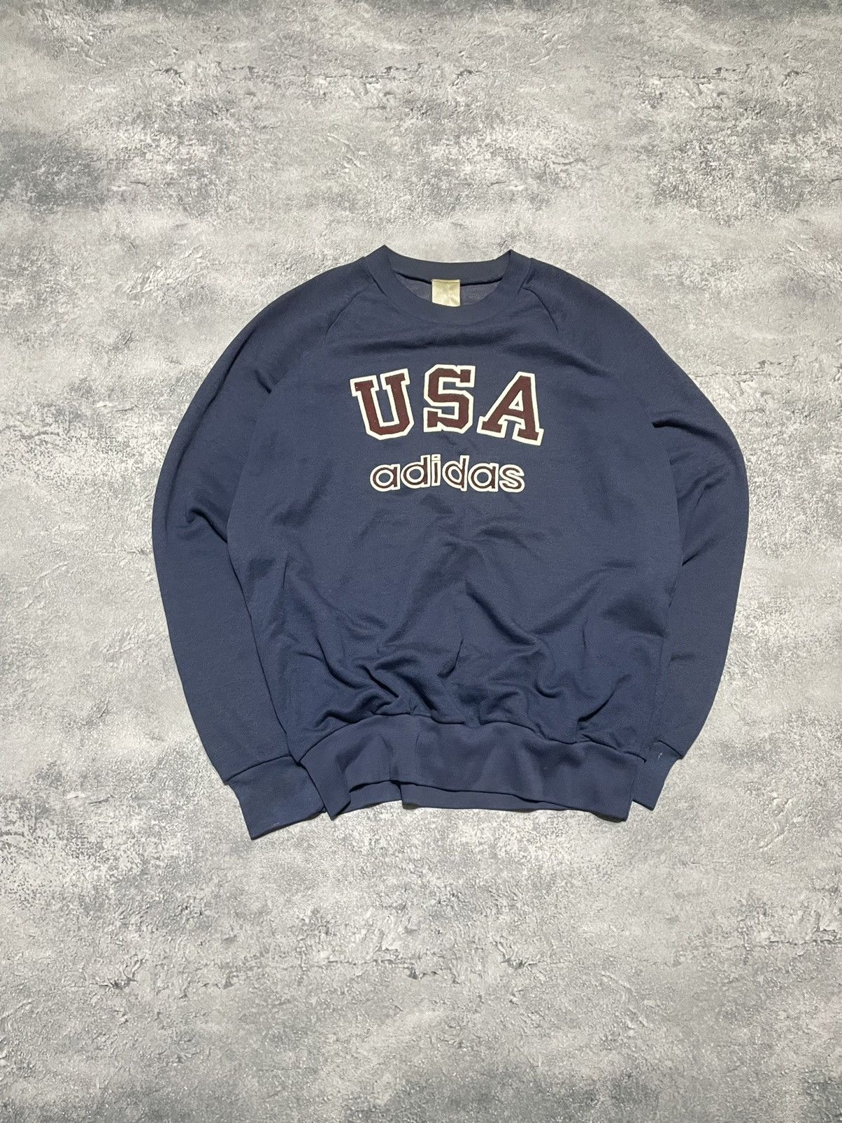 Adidas Rare Adidas USA 1980’s Blue Retro Crew Sweatshirt Size US M / EU 48-50 / 2 - 1 Thumbnail