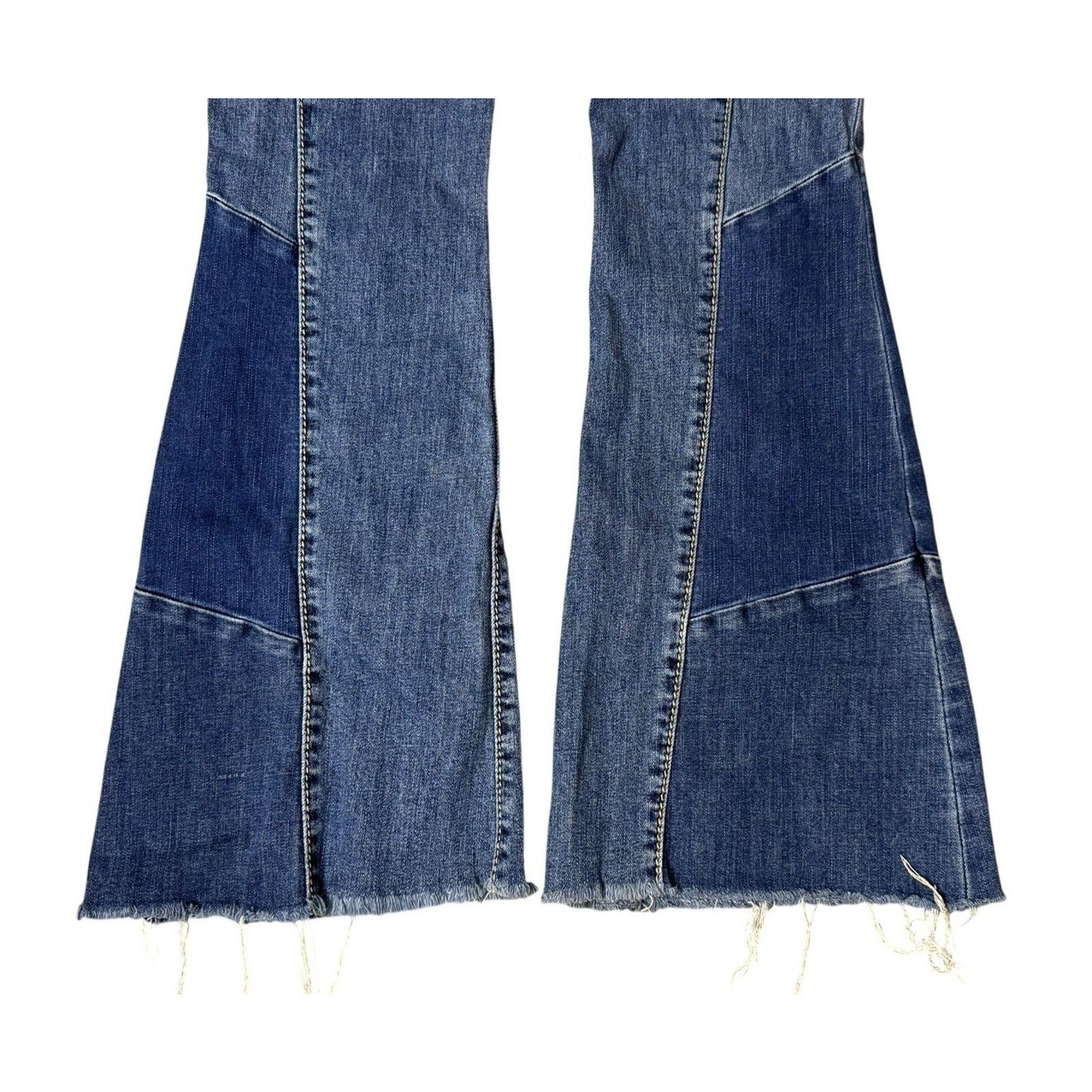 Miss Me Y2K Vintage MISS ME High Rise Crystal Patchwork Flare Jeans Size 27" / US 4 / IT 40 - 6 Thumbnail