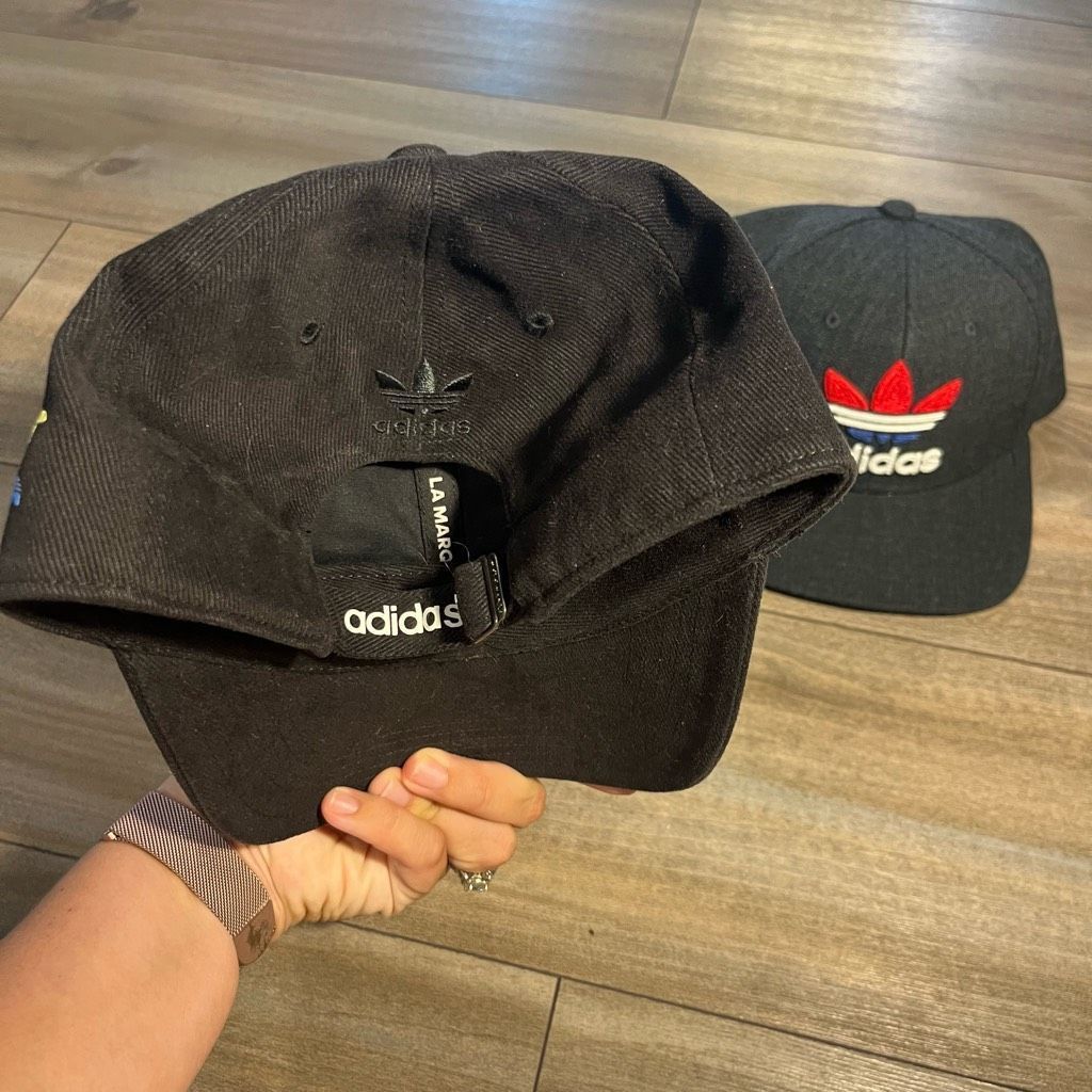 Adidas Lot of 2 Adidas Black Athletic Casual Hat Size ONE SIZE - 4 Thumbnail