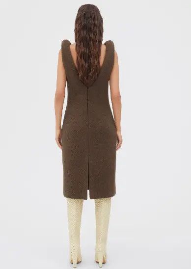 Bottega Veneta o1loc1c0324 708431 Double Face Alpaca Dress in Brown Size XXS / US 00 / IT 34 - 3 Thumbnail