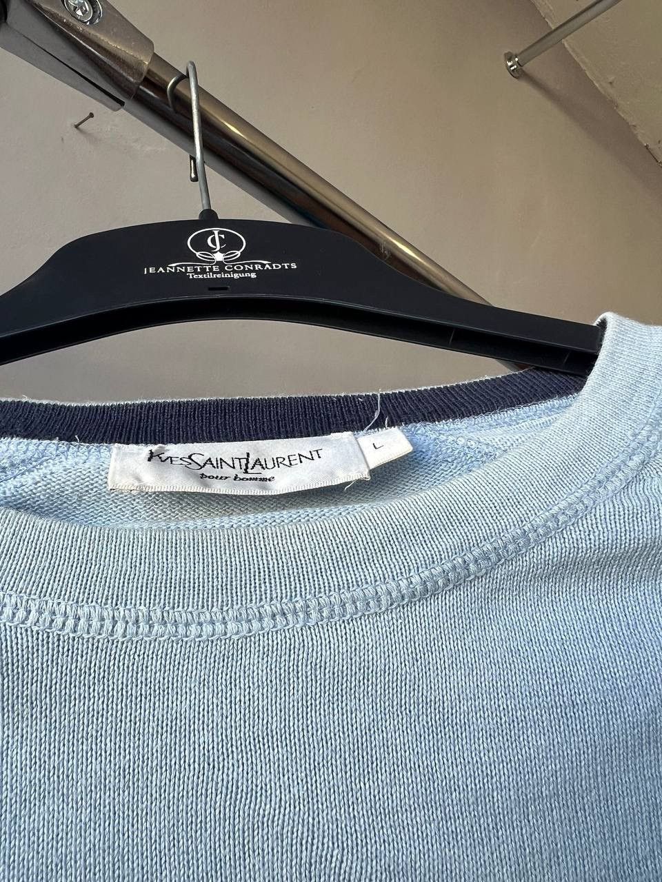 Yves Saint Laurent YVES SAINT LAURENT BLUE EMBROIDERED LOGO MENS SWEATER Size US L / EU 52-54 / 3 - 6 Thumbnail