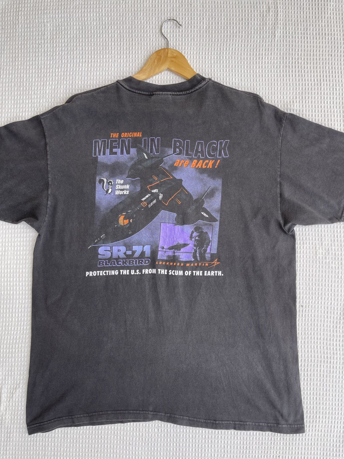 Vintage SUN FADED🔥Rare🔥Vtg SR-71 Black Bird Men In Black Tee Size US XL / EU 56 / 4 - 8 Thumbnail