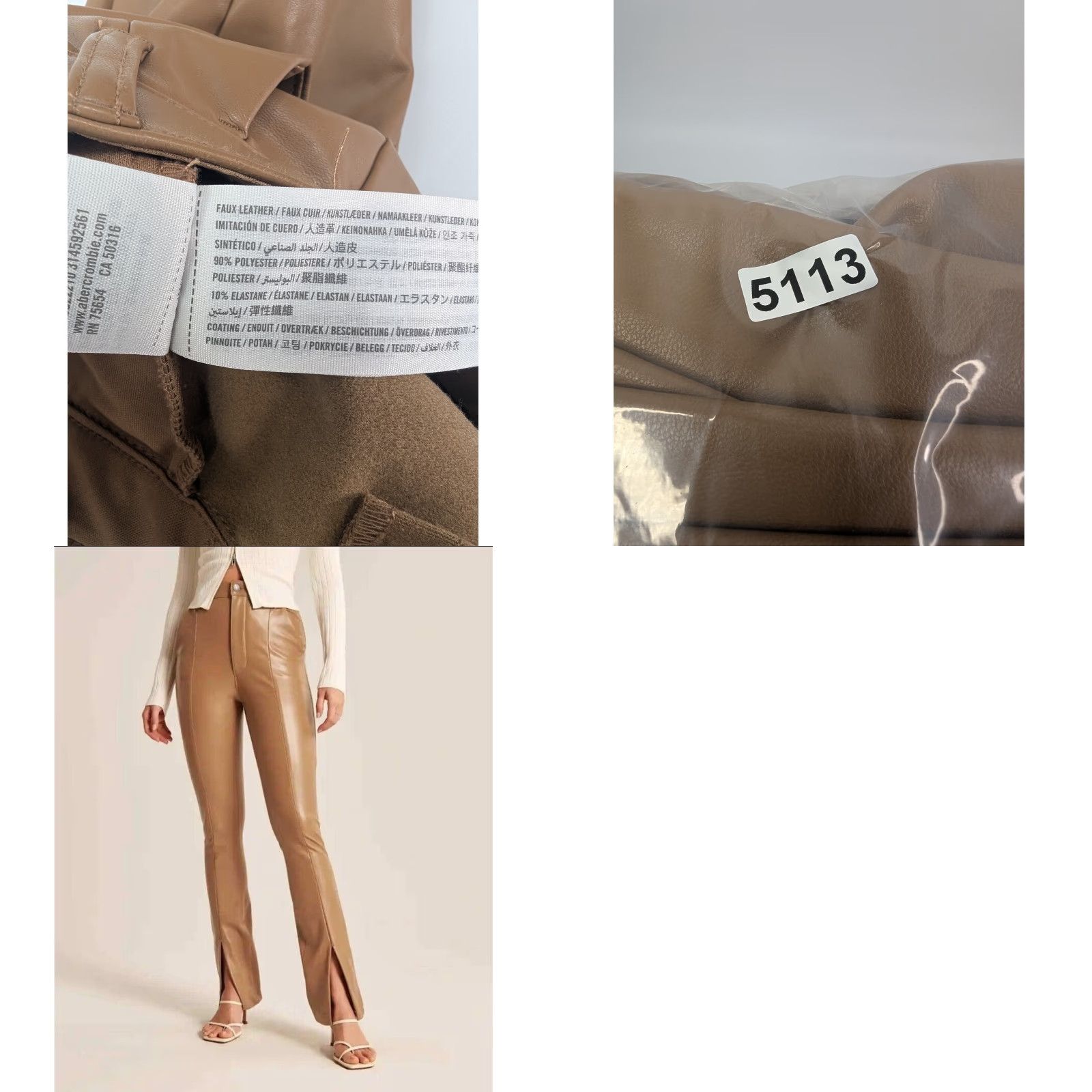 Abercrombie & Fitch Abercrombie & Fitch Pant 27 Skinny High Rise Faux Leather - Brown - Women - 27 - Multicolor? Size 27" / US 4 / IT 40 - 9 Thumbnail