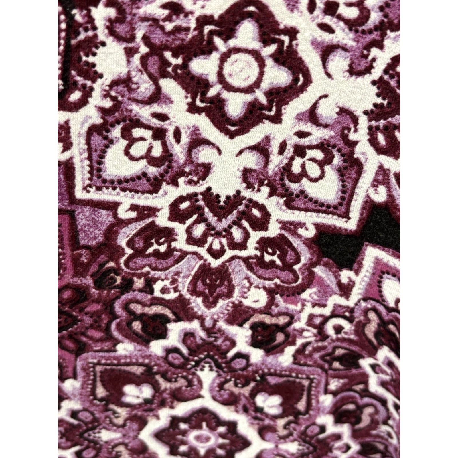 Vintage Catherine’s Swing Tunic Shirt 3X Plus Purple White Stretch Women Pullover Rayon Blend Womens Size XXL / US 16-18 / IT 52-54 - 6 Thumbnail