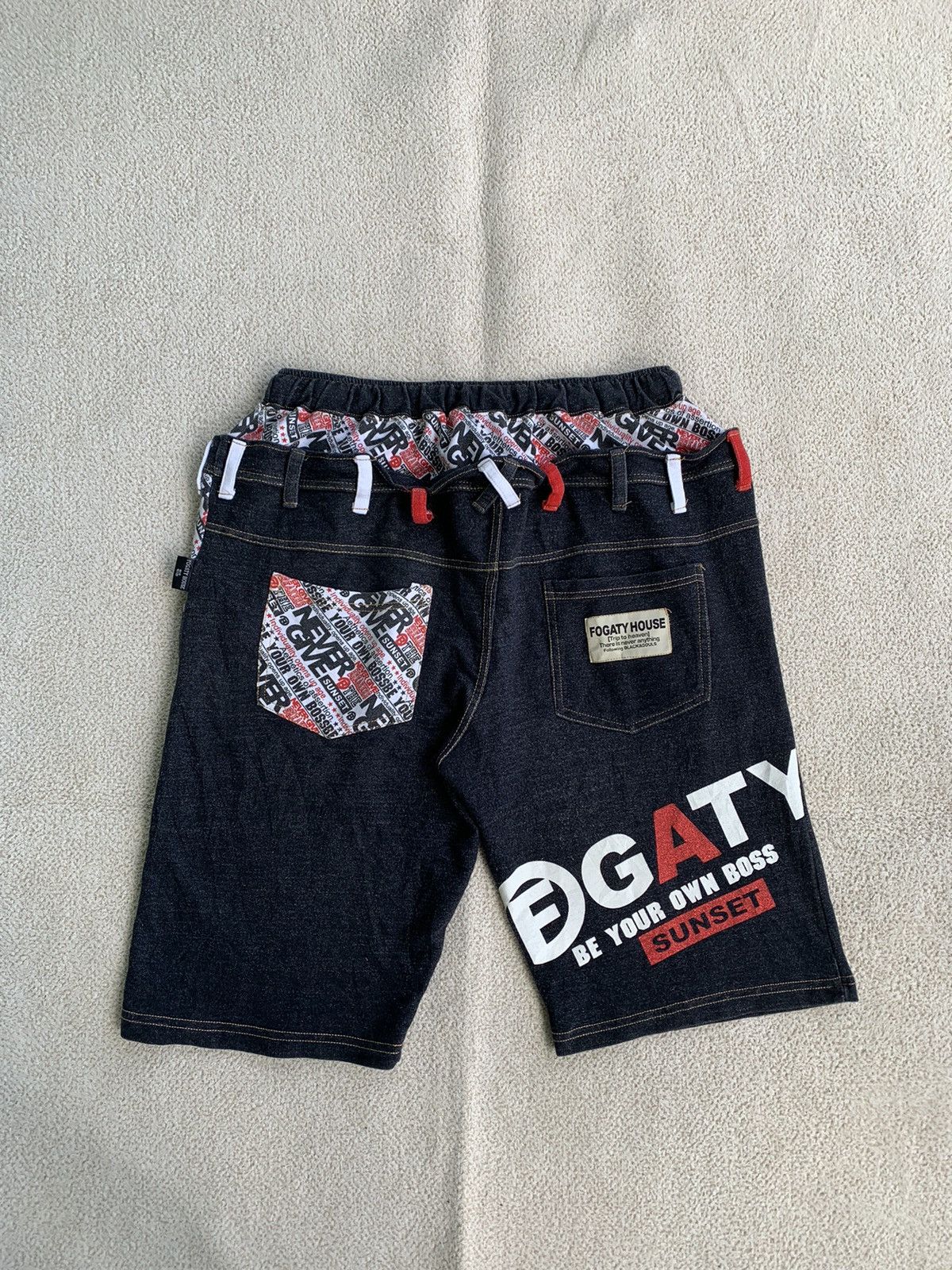 Japanese Brand × Vintage vtg y2k fogaty house double waist denim short pants Size US 35 - 2 Thumbnail