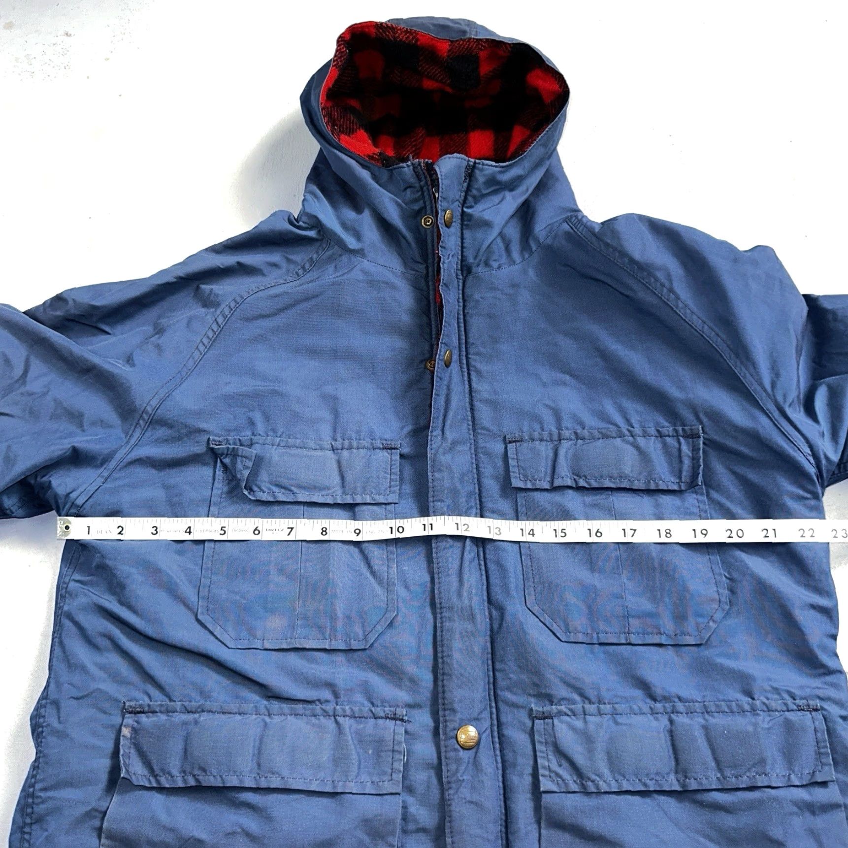 Vintage VINTAGE L.L. Bean Parka Jacket Mens M Blue Wool Plaid Parka Long Full Zip Hooded Lined Pockets 90s USA Buffalo Plaid Size US M / EU 48-50 / 2 - 6 Thumbnail
