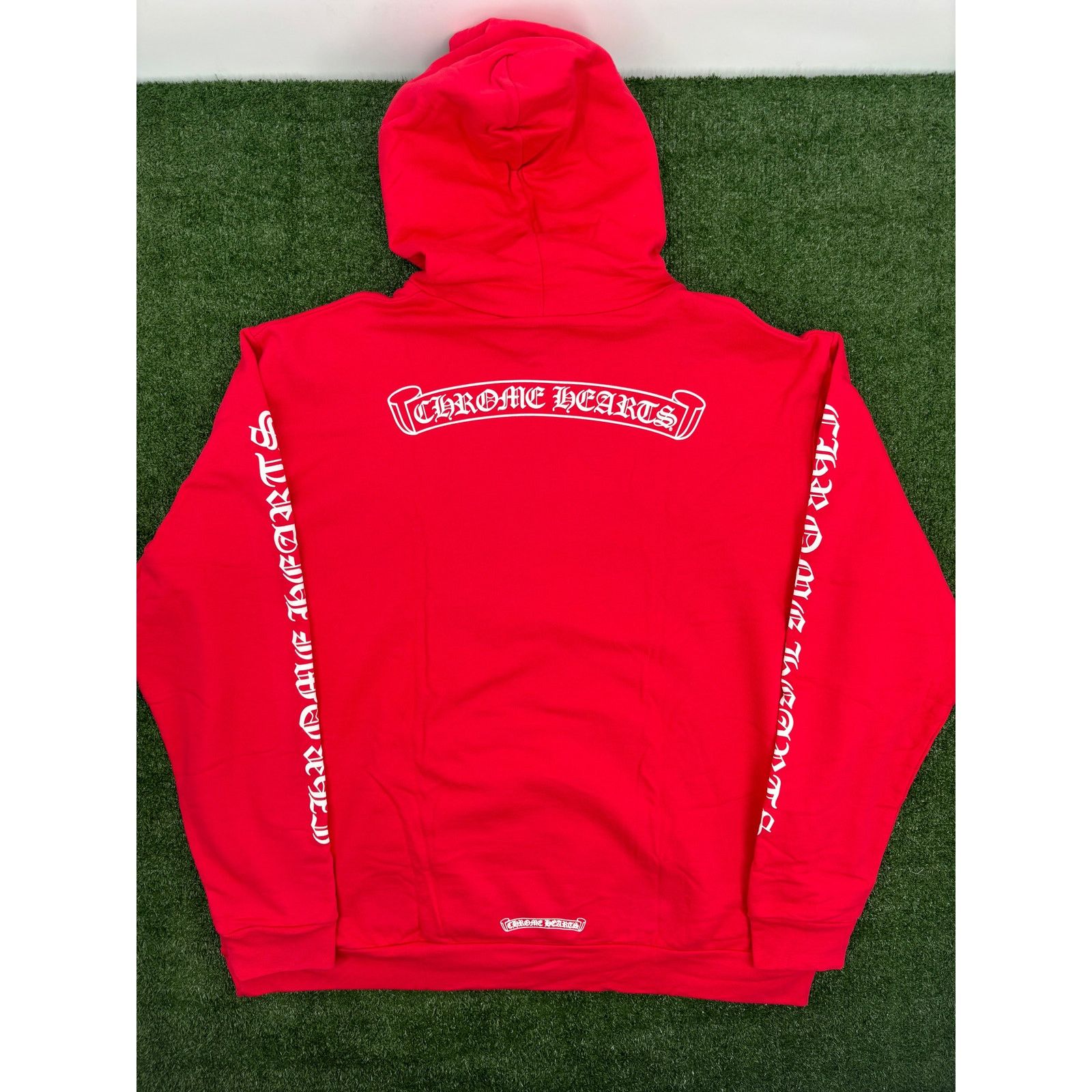 Chrome Hearts Chrome Hearts "Scroll Logo" Red Pullover Hoodie Size XXL Size US XXL / EU 58 / 5 - 6 Thumbnail