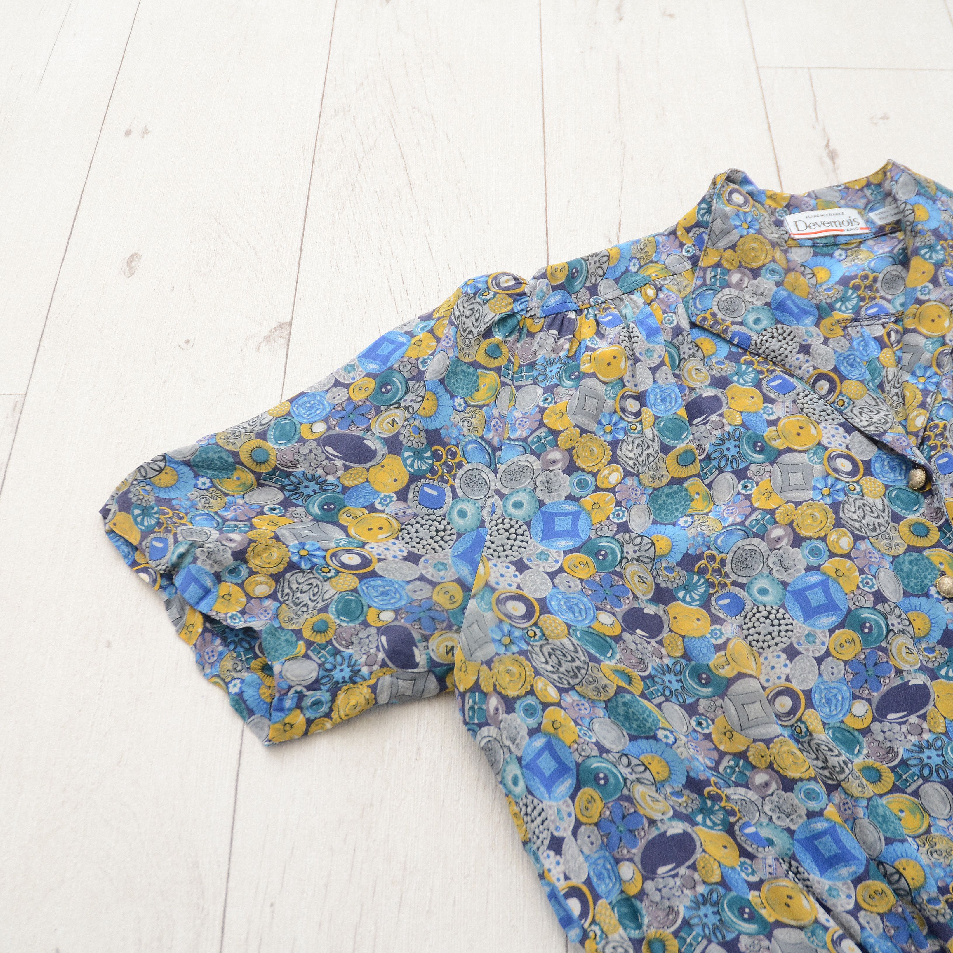 Designer × Vintage Vintage Devernois Paris Silk Dress Made in France US8 Floral Size M / US 6-8 / IT 42-44 - 10 Thumbnail