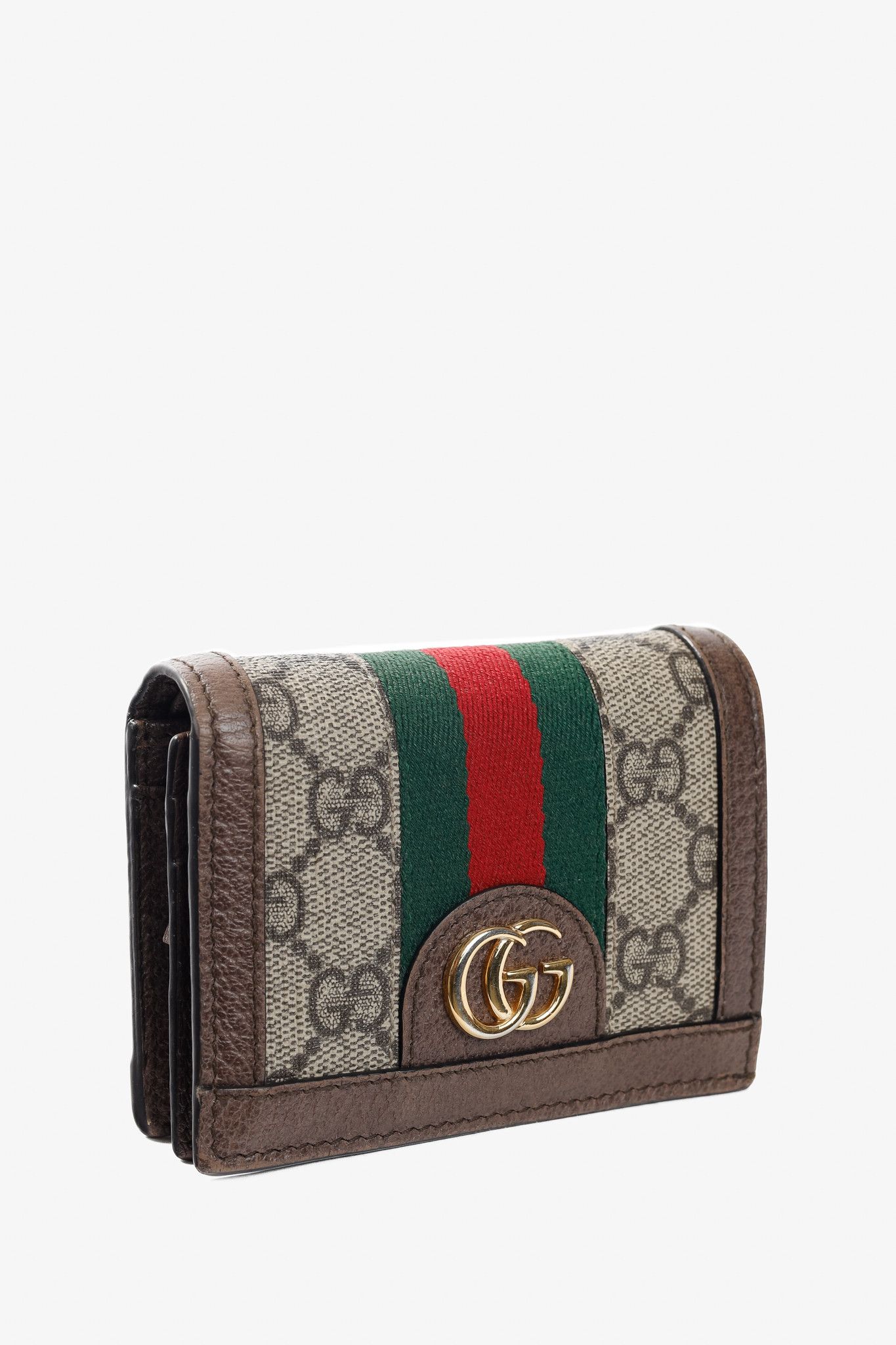 Gucci Gucci Beige & Ebony GG Supreme Ophidia Card Case Wallet Size ONE SIZE - 2 Thumbnail