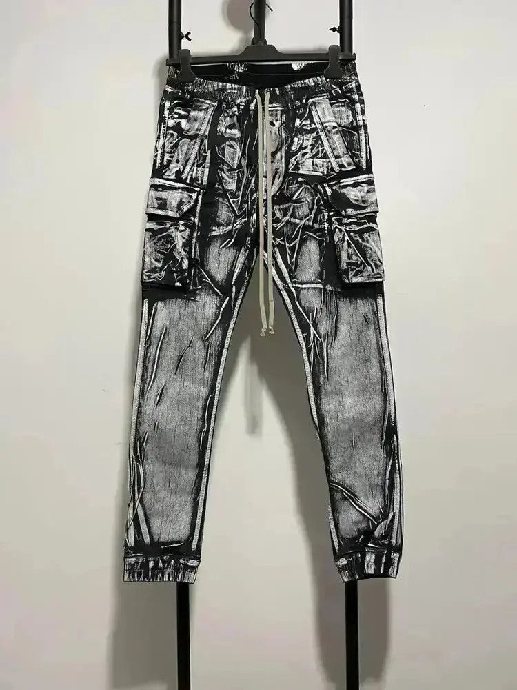 Rick Owens Sz L Rick Owen Drkshdw White Waxed Sweatpants-2507 Size US 34 / EU 50 - 6 Thumbnail