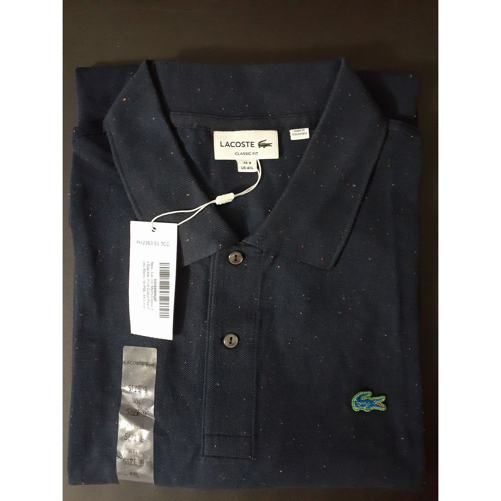 Lacoste Lacoste Men's Classic Fit Speckled Print Cotton Polo 4XL Size US XXL / EU 58 / 5 - 2 Thumbnail