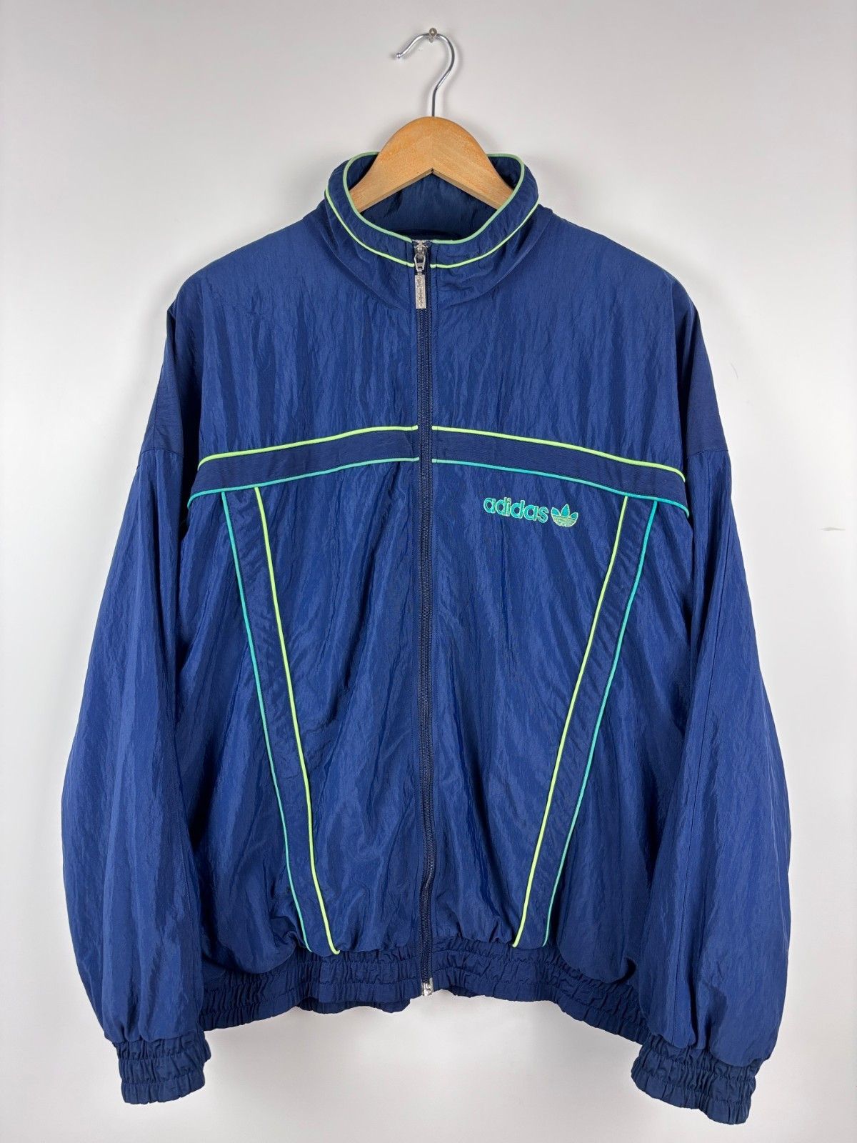 Adidas Vintage Adidas Track Top Jacket Blue Mens Size 42/44 ~XL Size US XL / EU 56 / 4 - 1 Thumbnail