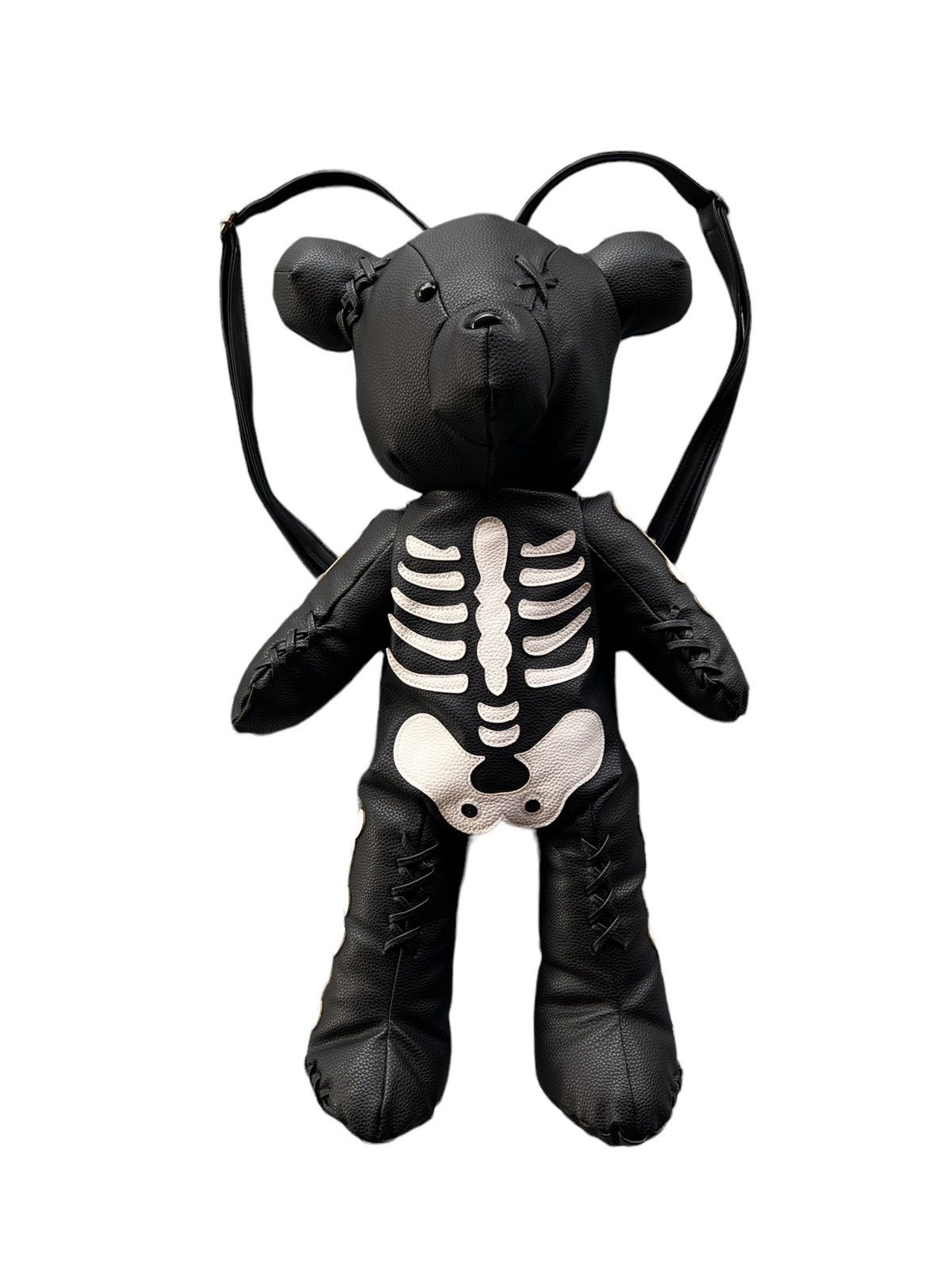 Japanese Brand Goth Skull Bear Faux Leather Backpack Size ONE SIZE - 1 Thumbnail