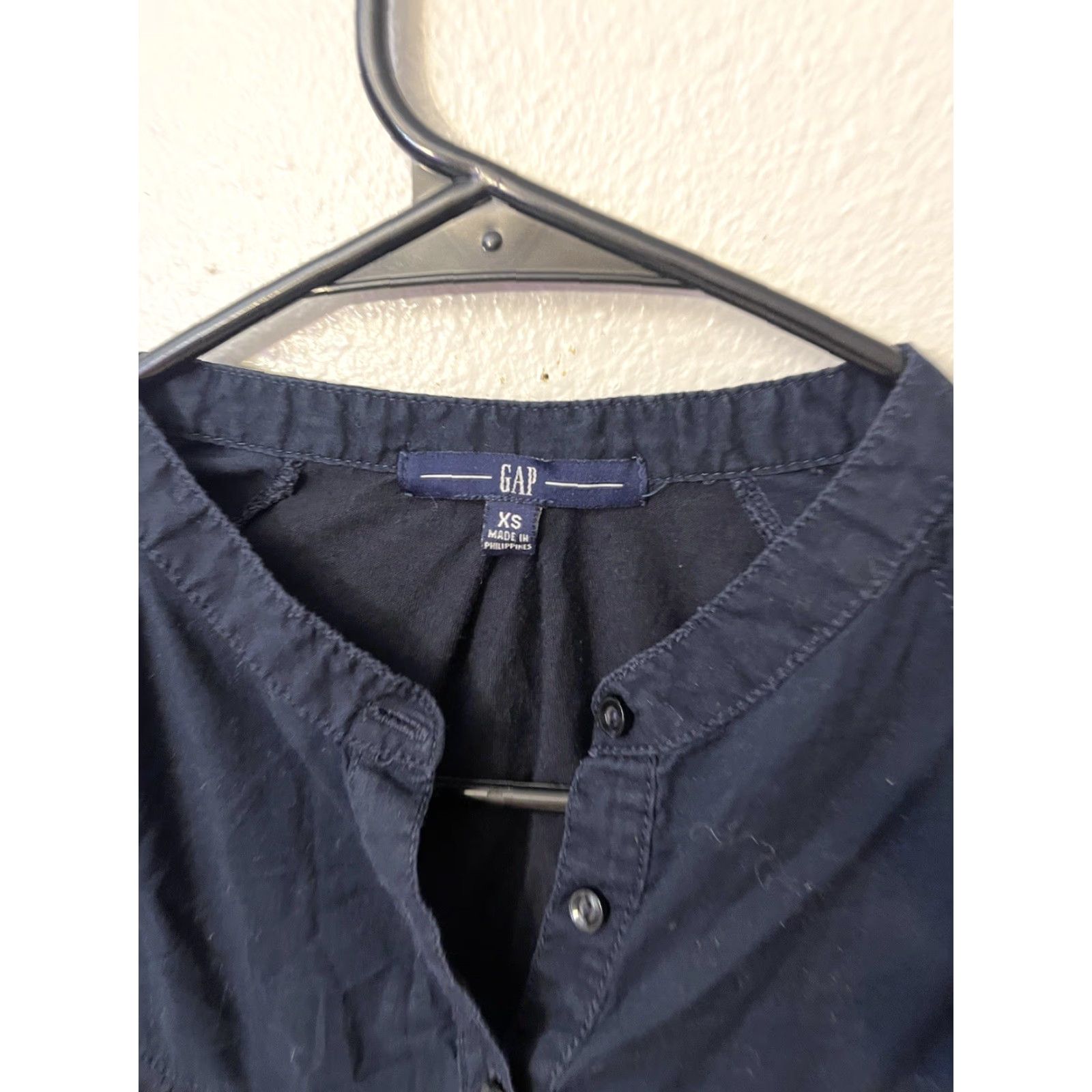 Gap VINTAGE Gap Women's Knit Shirt Dress XS Blue Casual Button Up 3/4 Sleeve Elastic Waist Size XS / US 0-2 / IT 36-38 - 2 Thumbnail