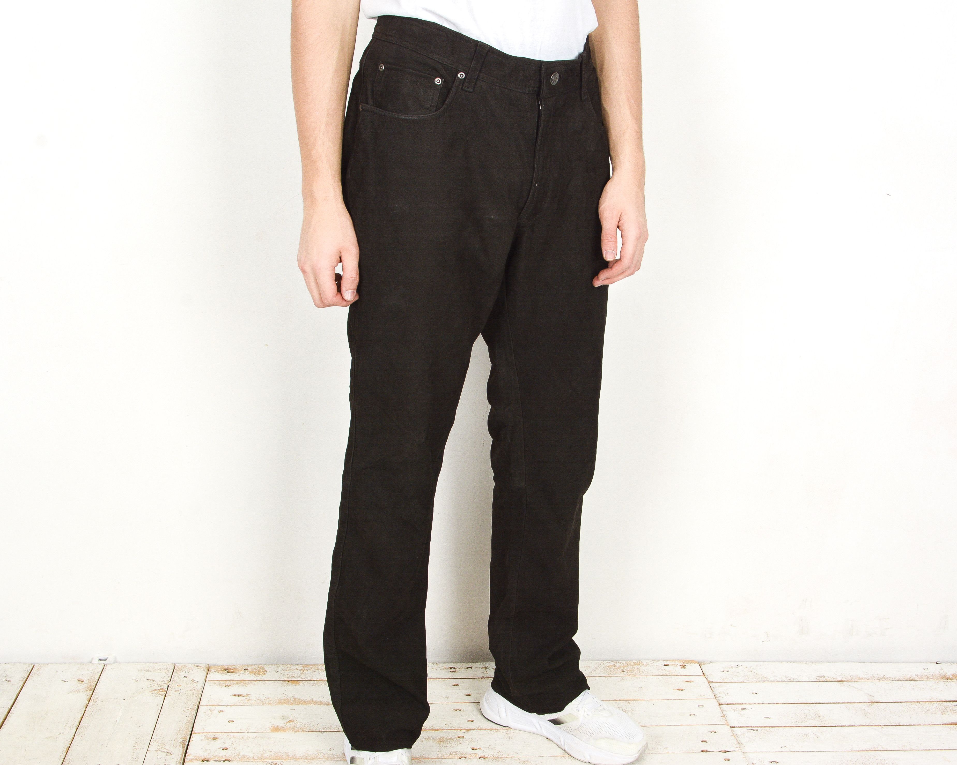 Cowboy Equipment Tom Ramsey Suede Leather Trousers Men W42 L36 Pants 3xl 58 Size US 42 / EU 58 - 3 Thumbnail