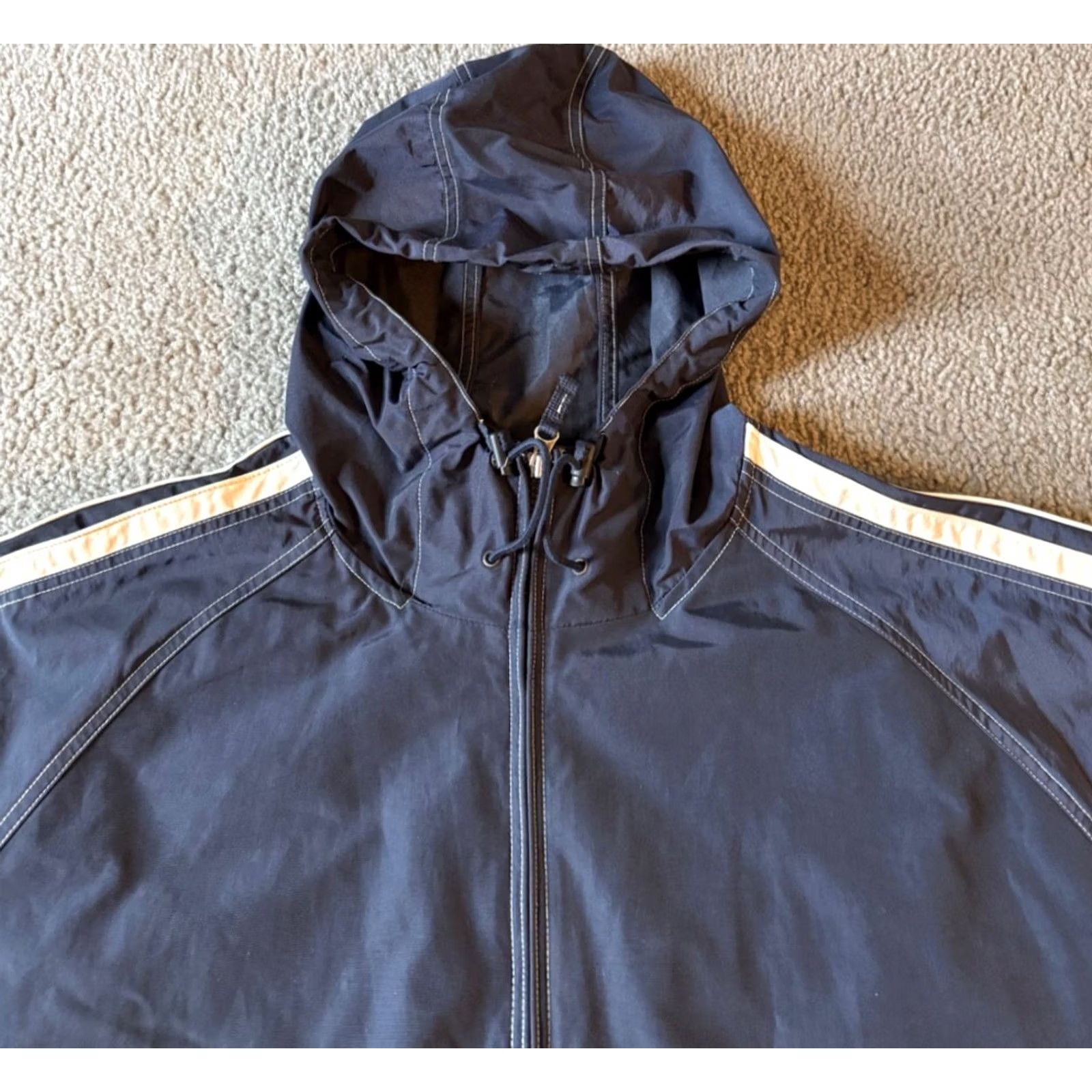 Gap VINTAGE Gap Men's Jacket Windbreaker Hooded Zip Navy Blue 2XL Retro Nylon Zip Front Pocket Lined Size US XXL / EU 58 / 5 - 3 Thumbnail