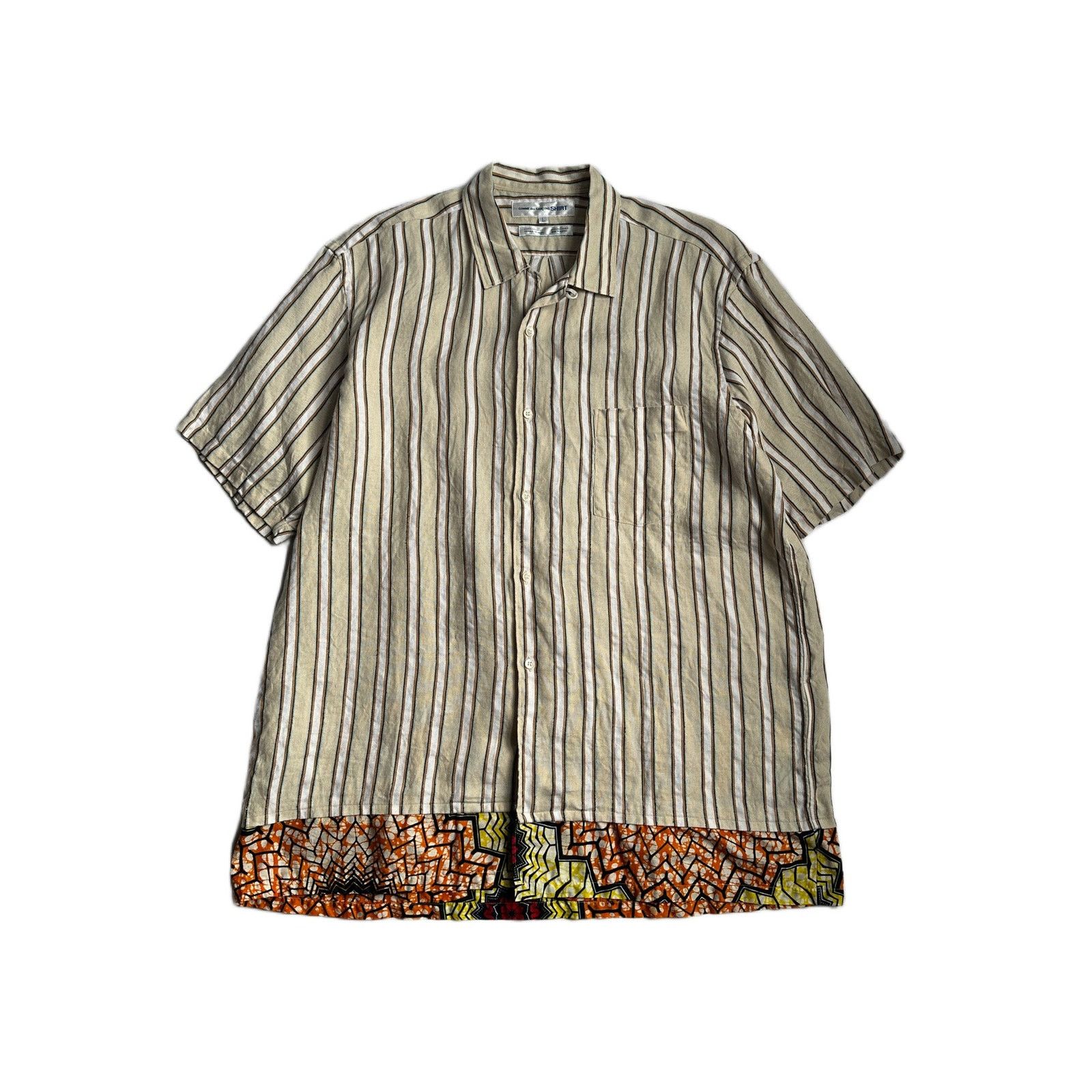 Comme des Garcons Comme des Garcons SHIRT Linen Multi Media SS Button Up Shirt Size US XL / EU 56 / 4 - 1 Thumbnail