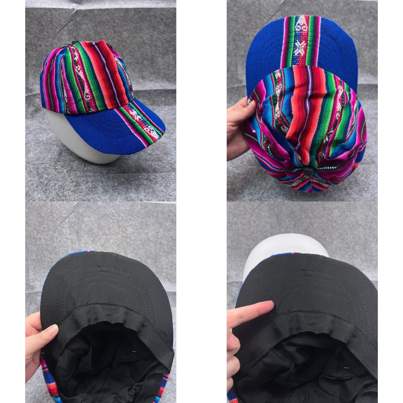 Pinko Aztec Striped Snapback Hat Cap One Size Adult Blue Pink Casual Unisex Size ONE SIZE - 8 Thumbnail