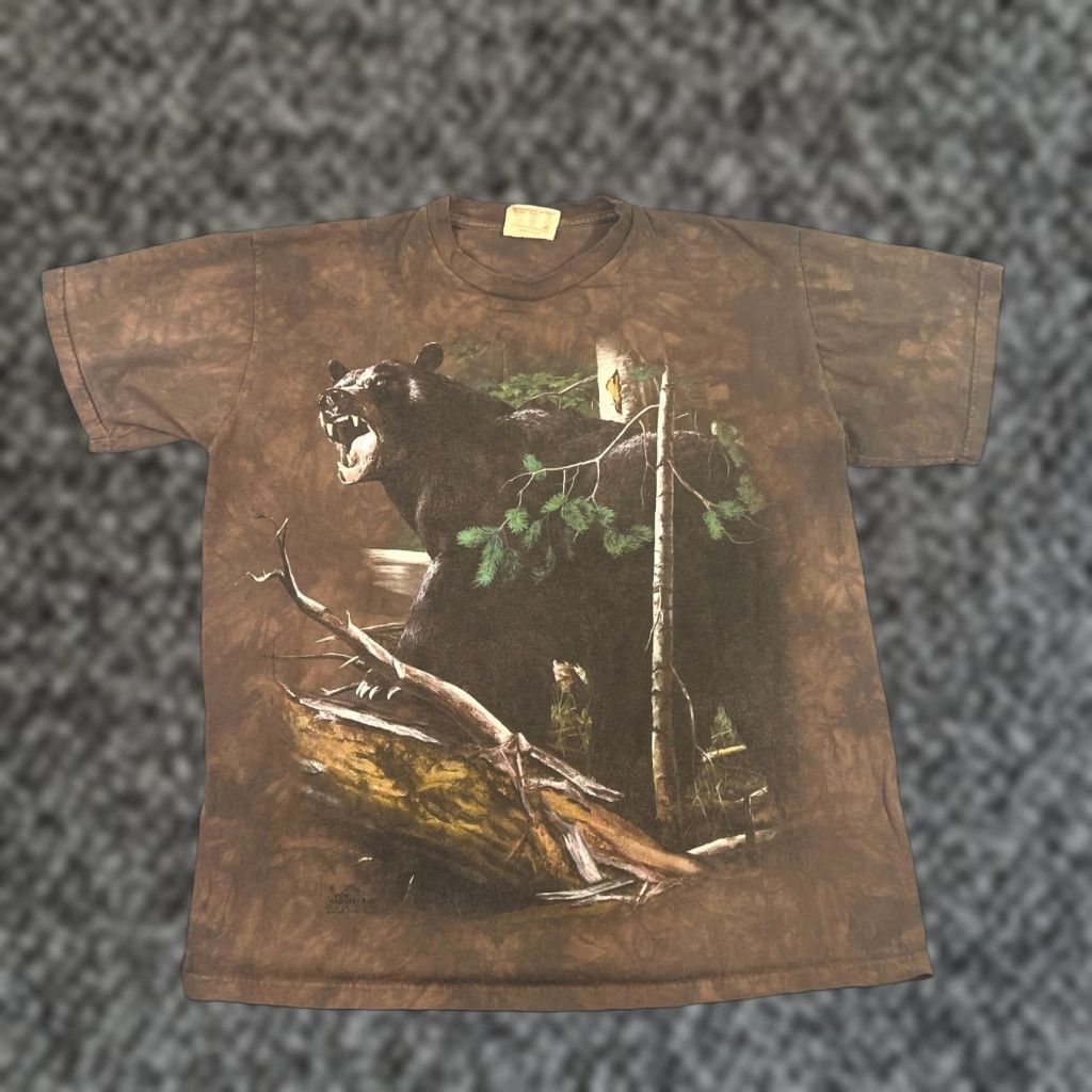 The Mountain VINTAGE The Mountain Bear Shirt L Brown Tie Dye Crew Neck Short Sleeve Logo Graphic Print Men’s Regular Fit USA Bears Wildlife Art Size US L / EU 52-54 / 3 - 1 Thumbnail