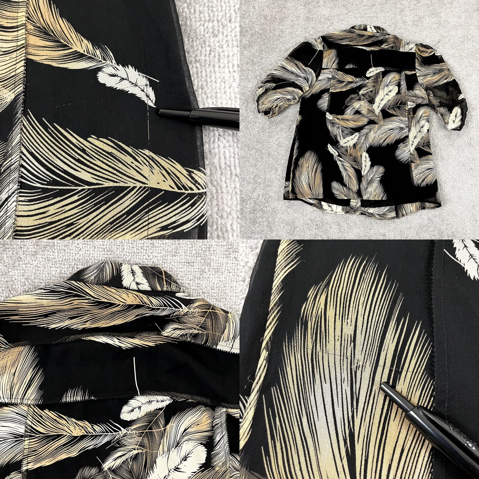 Diane von Furstenberg DIANE VON FURSTENBERG Top Womens Size 8 Black Brown Floral Silk Sheer Button Up Size M / US 6-8 / IT 42-44 - 8 Thumbnail