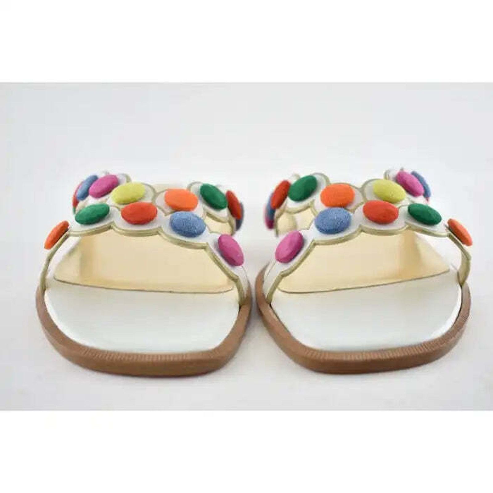 Christian Louboutin Christian Louboutin Smarta Flat White Multicolor Slide Slip Size US 10 / IT 40 - 7 Thumbnail