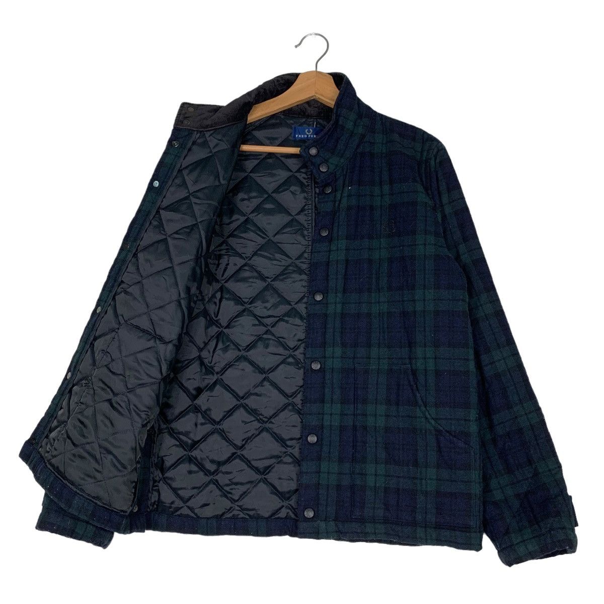 Fred Perry FRED PERRY Tartan Quilted Lined Wool Jacket #0475-C22 Size US M / EU 48-50 / 2 - 9 Thumbnail