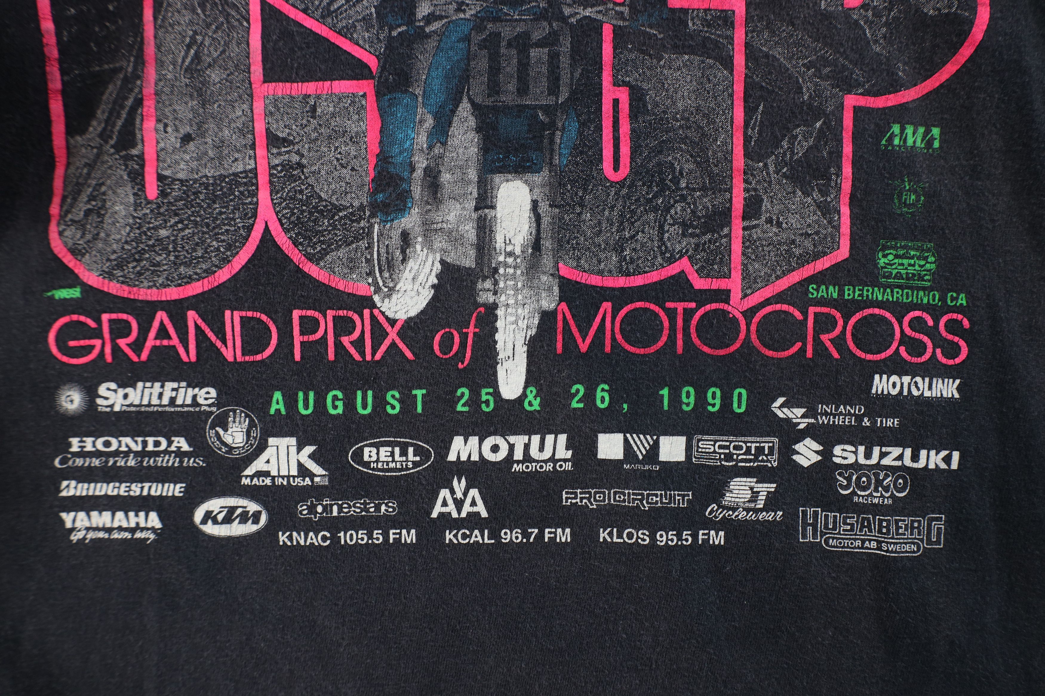 Vintage Vintage 90s Grand Prix of Motocross Racing T-Shirt USA Black Size US L / EU 52-54 / 3 - 5 Thumbnail