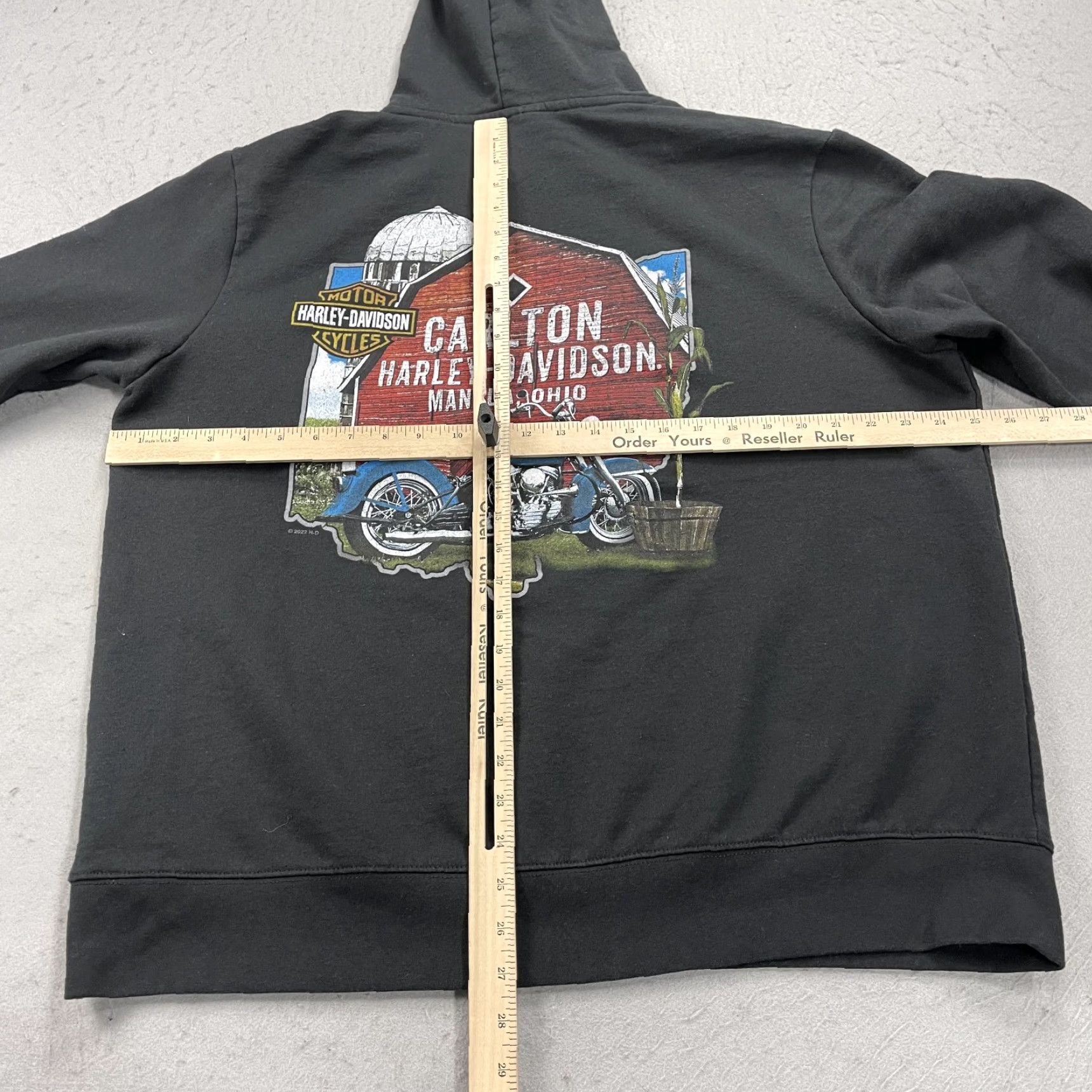 Harley Davidson Harley-Davidson Hoodie Mens XL Black Logo Sweatshirt Biker Motorcycle Ohio Graphic Print Cotton Blend Fleece Pullover Regular Man Size US XL / EU 56 / 4 - 6 Thumbnail